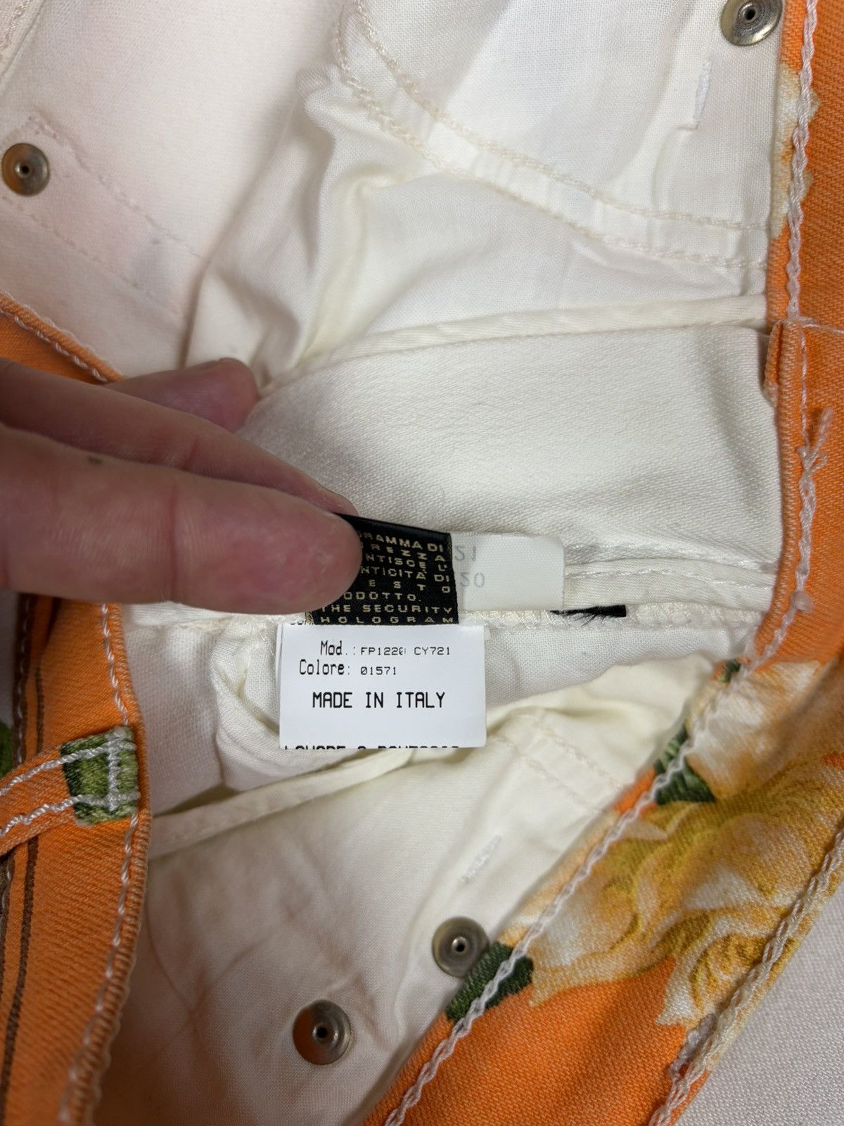 Roberto Cavalli Roberto Cavalli 2005 Floral Rose Print Jeans Denim Pants Size 28" / US 6 / IT 42 - 14 Thumbnail