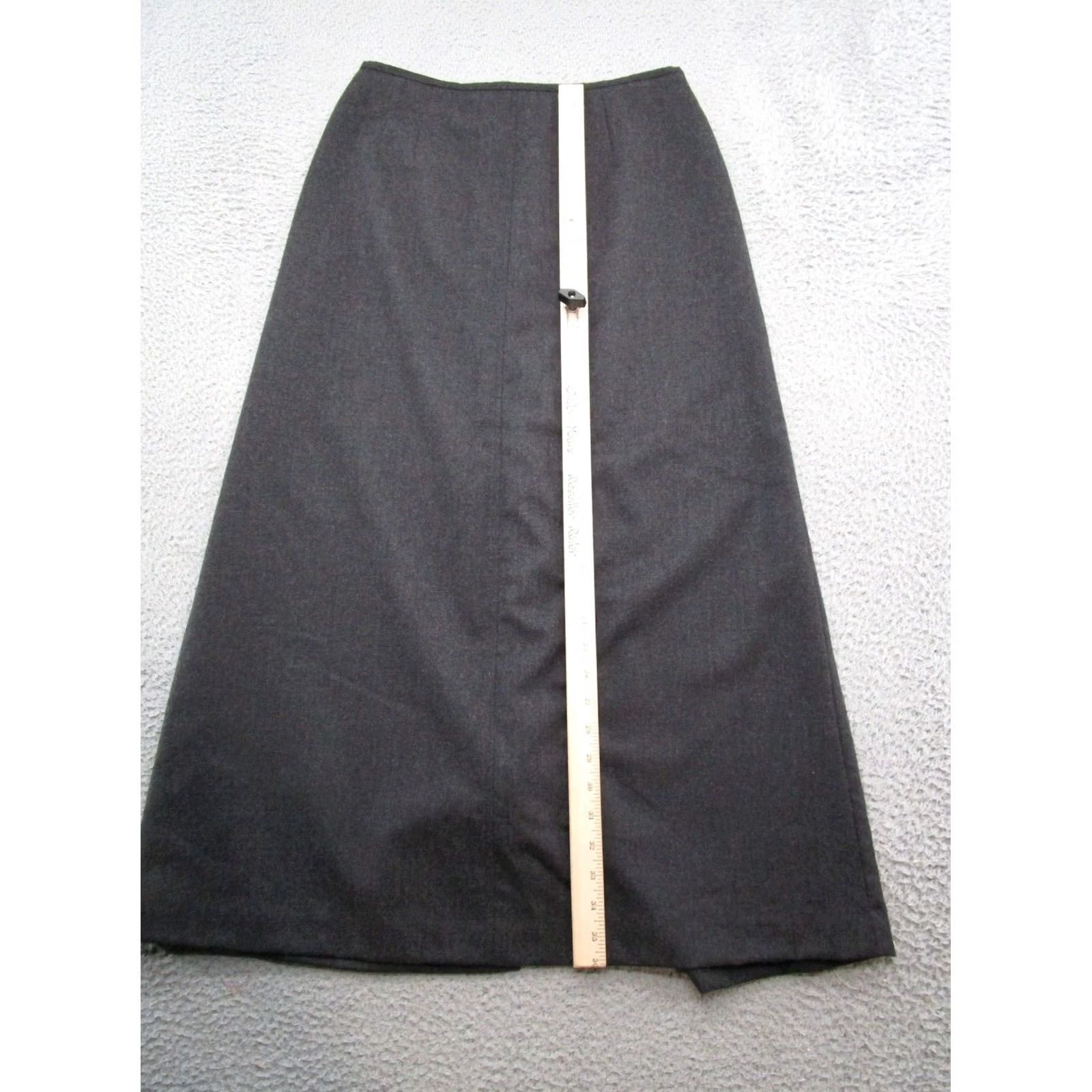 Talbots VINTAGE Talbots Women’s 100% Wool Black A-line Career Skirt Size 10 Back Slit Size 32" / US 10 / IT 46 - 6 Thumbnail