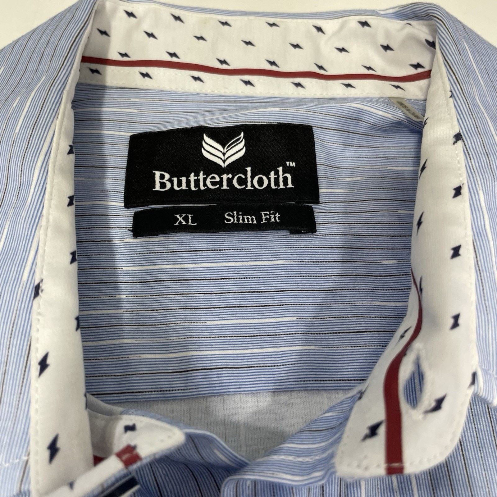 Acme Clothing Butter Cloth Shirt Men’s Slim Fit XL Blue Stripe Regular Fit Size US XL / EU 56 / 4 - 2 Thumbnail