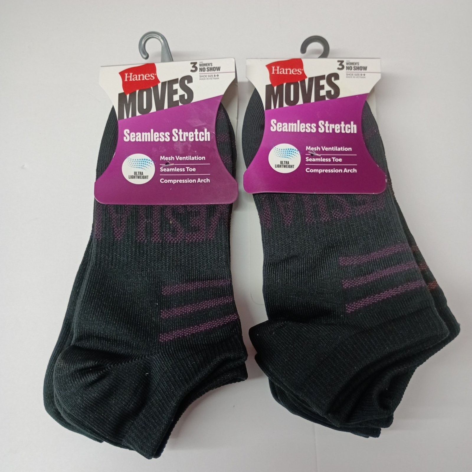 Hanes Hanes Moves No Show Socks 6 Pairs Women's Size 5-9 Black Size ONE SIZE - 1 Thumbnail