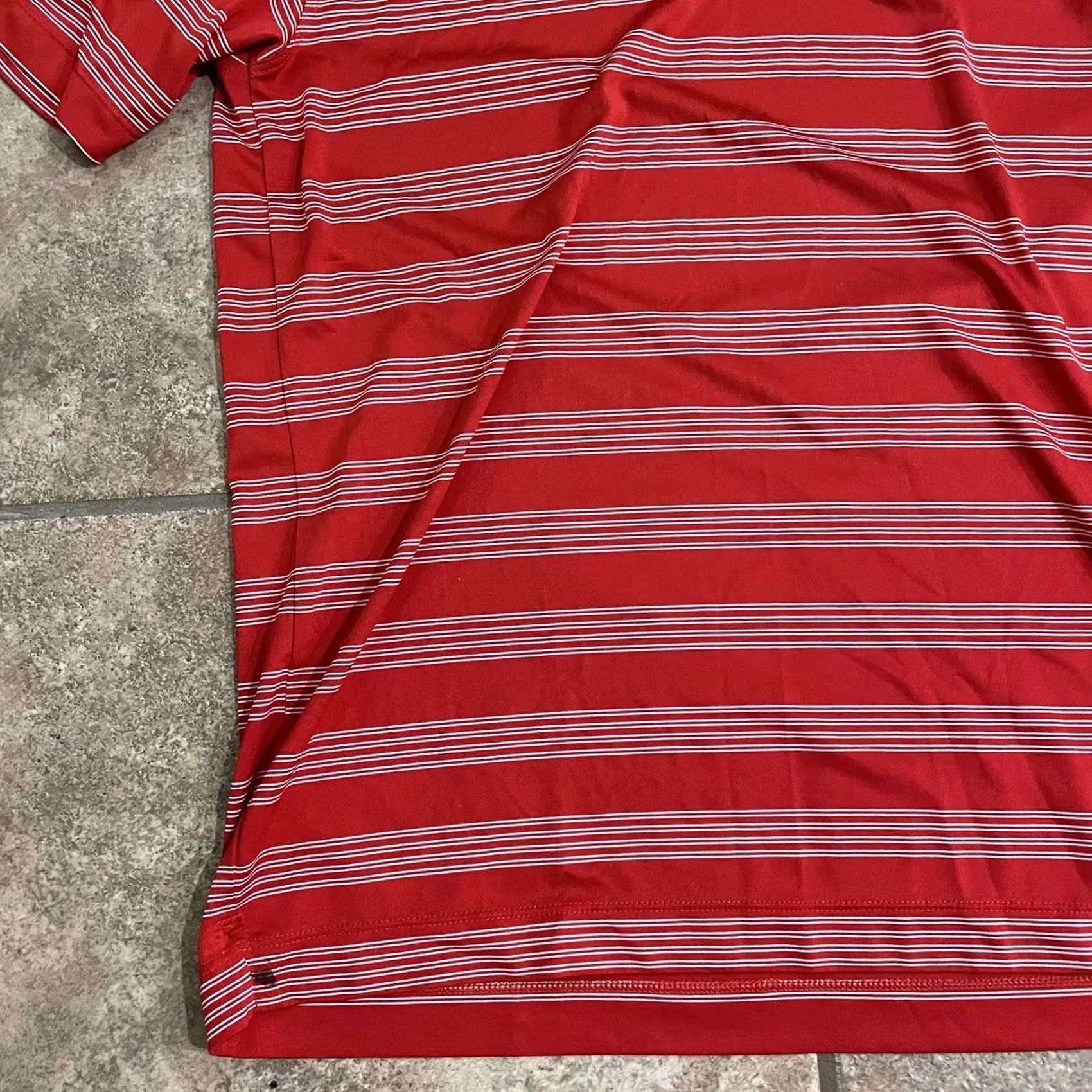 Nike NikeGolf polo shirt Striped Dri-Fit Mens M Red Size US M / EU 48-50 / 2 - 3 Thumbnail
