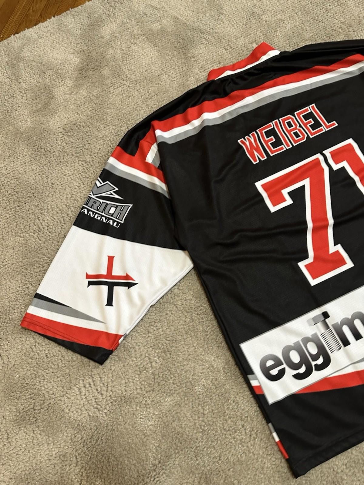Designer Hockey Jersey 53 SHC Bettlach Trikot Shirt #71 WEIBEL Jersey Size US XL / EU 56 / 4 - 11 Thumbnail