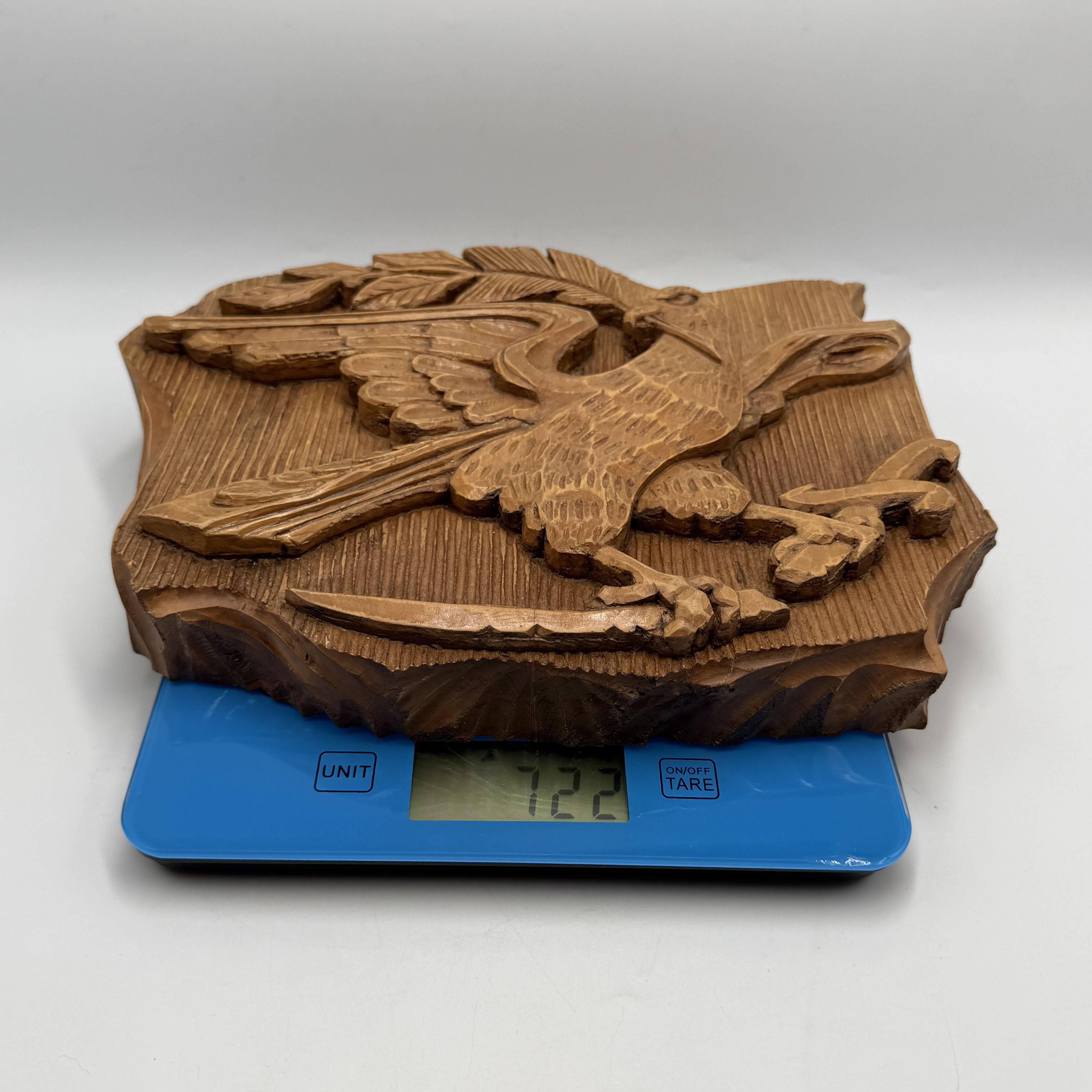 Vintage Vintage Hand Carved Wooden Eagle Wall Plaque Folk Art Signed Size ONE SIZE - 3 Thumbnail