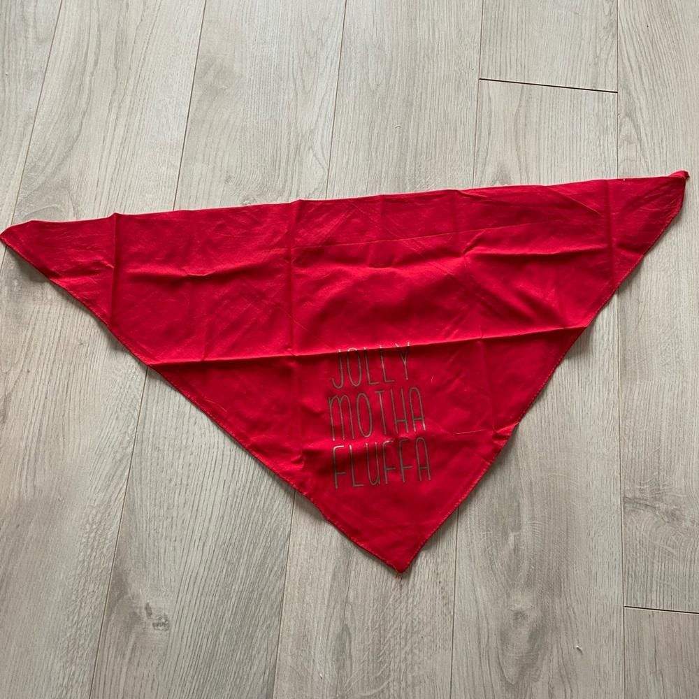 Designer Red Jolly Motha Fluffer Christmas Dog Bandana Size ONE SIZE - 3 Thumbnail