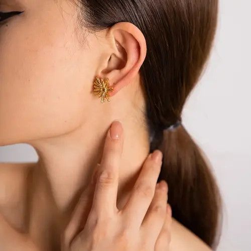 Jewelry × Sterling Silver Sunbust earrings （1pairs） Size ONE SIZE - 4 Thumbnail