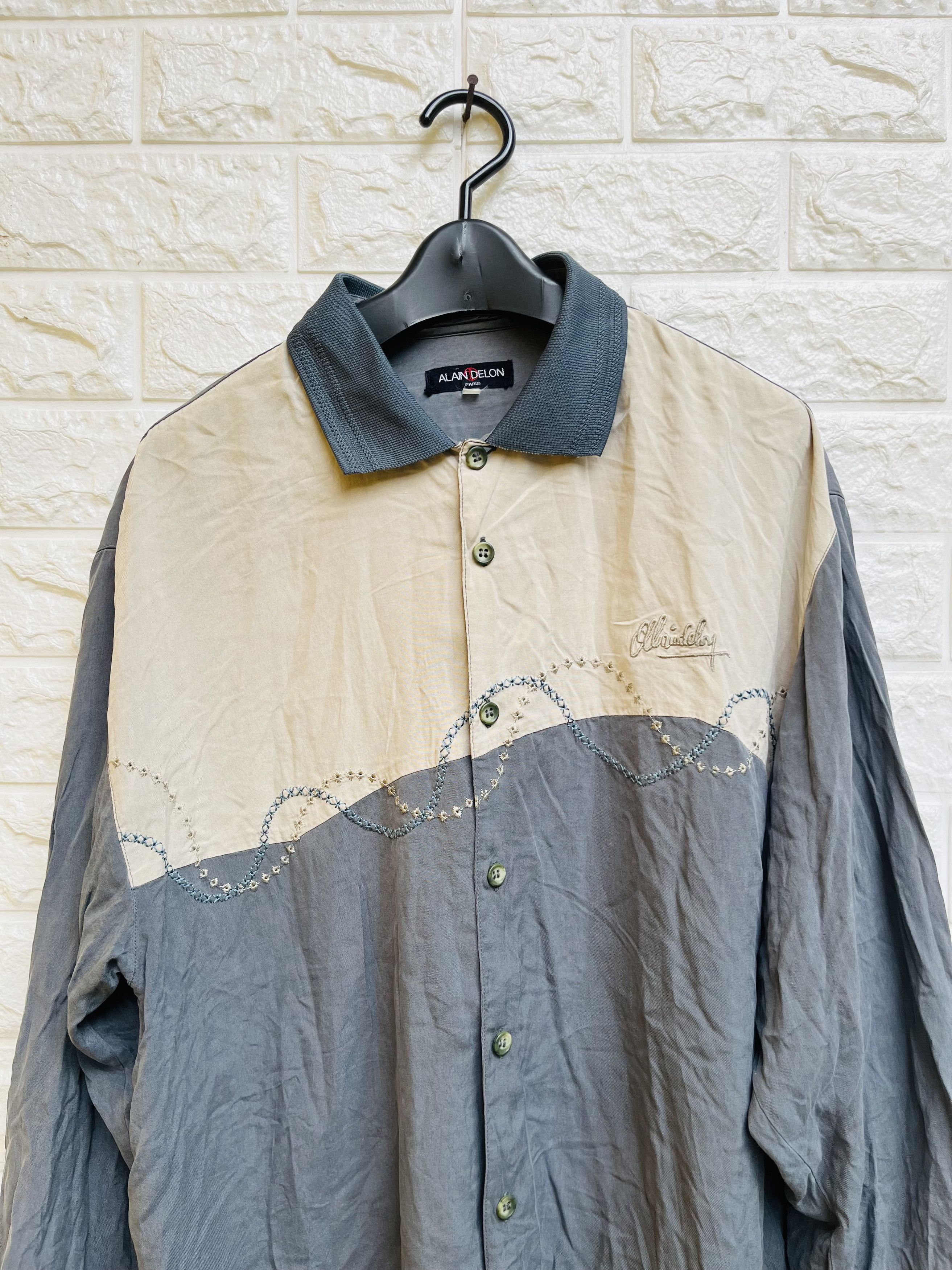 ALAIN DELON × Vintage Vintage Alain Delon Rayon Japanese Designer Fashion Style Size US L / EU 52-54 / 3 - 3 Thumbnail