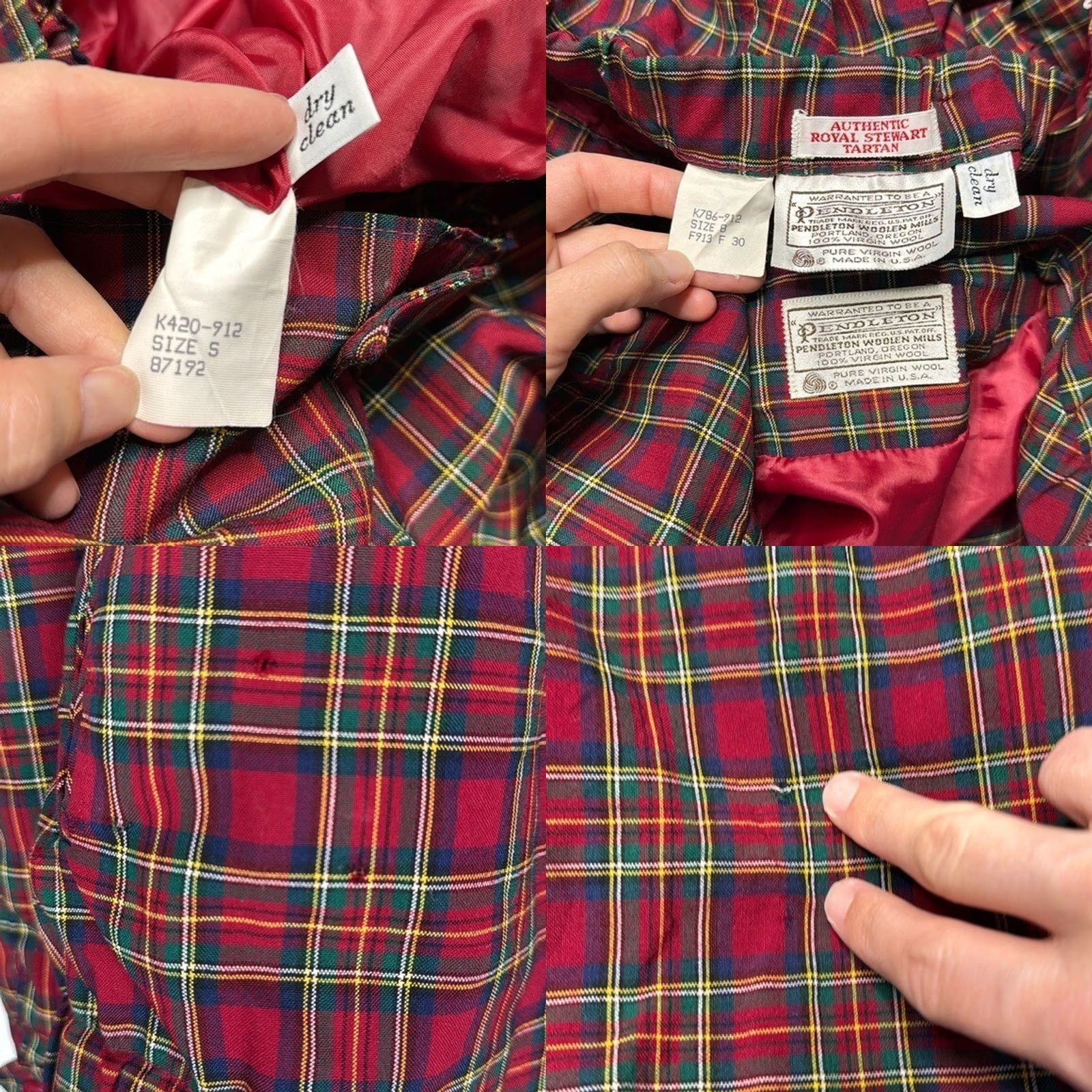 Pendleton VINTAGE Pendleton Red Wool Royal Stewart Tartan Jacket Pants Set Size S/8 Size 28" / US 6 / IT 42 - 9 Thumbnail