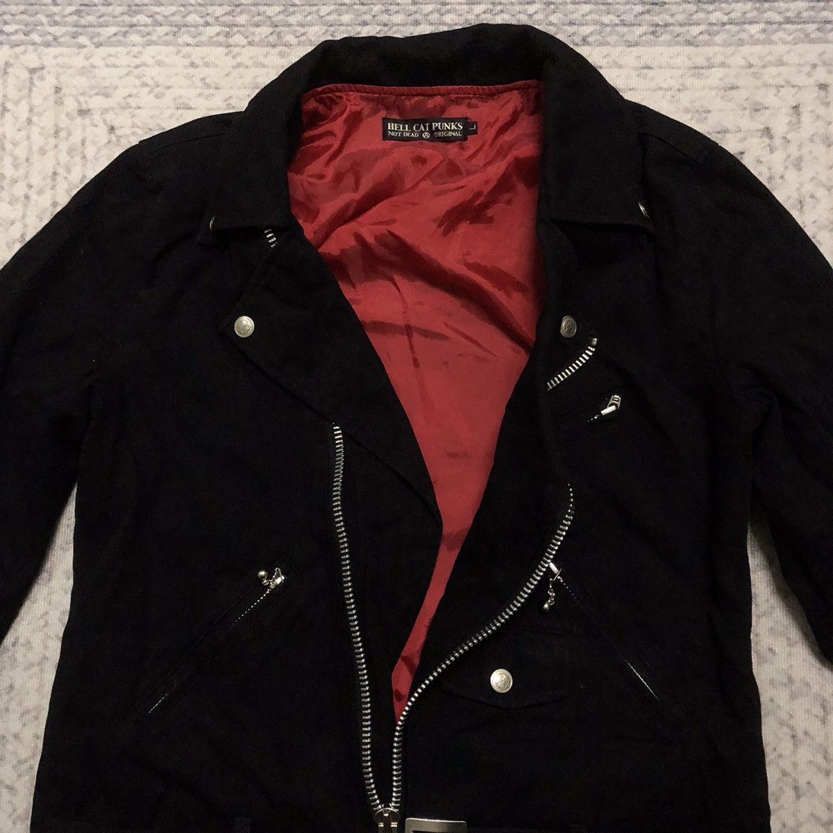 Japanese Brand × Seditionaries × Vintage Rare Hell Cat Punks Double Collar Punk Jacket Size US XXS / EU 40 - 3 Thumbnail