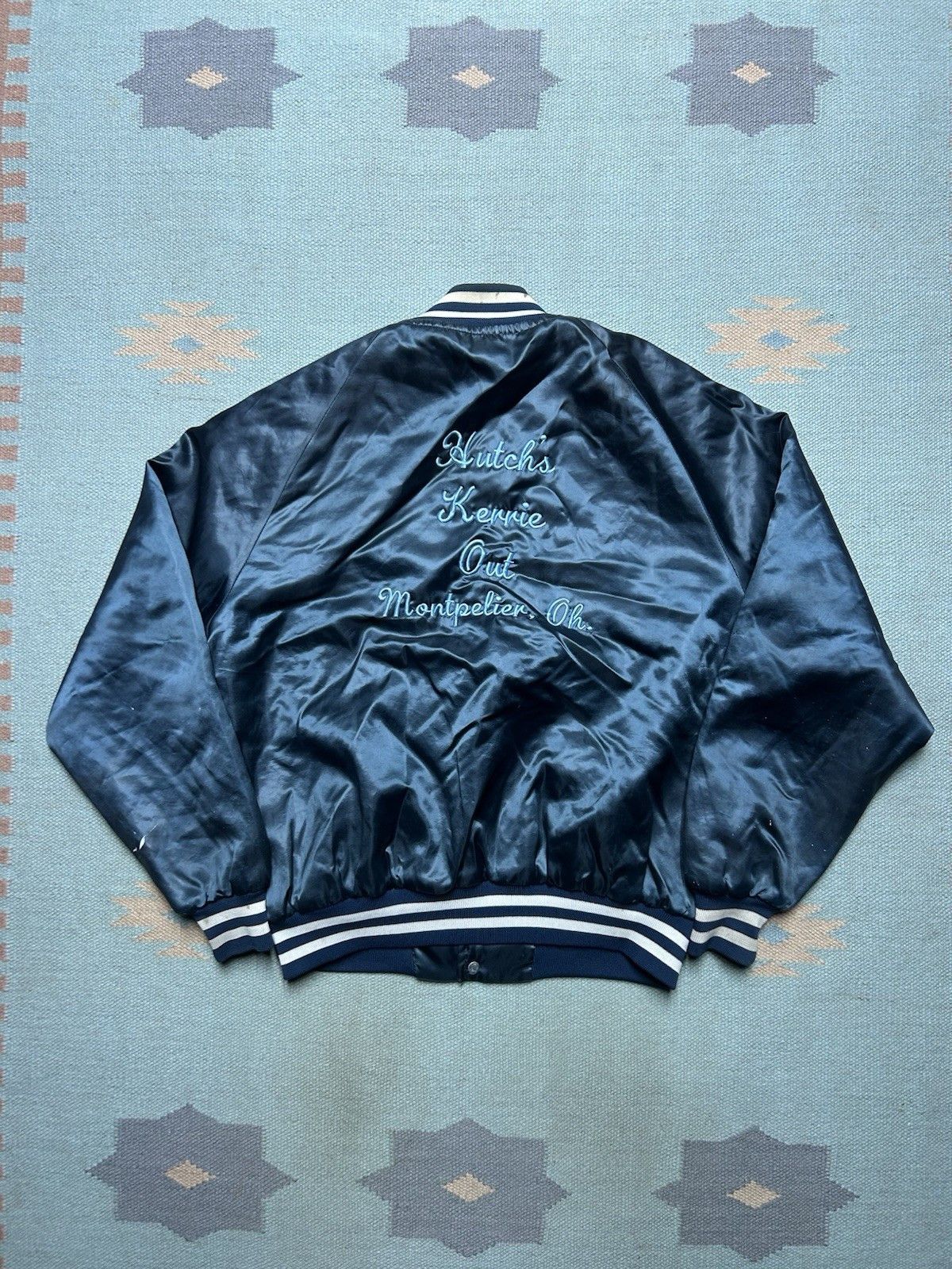 Vintage 80s satin bomber jacket hutch’s Kerrie out Montpelier ohio L Size US L / EU 52-54 / 3 - 1 Thumbnail