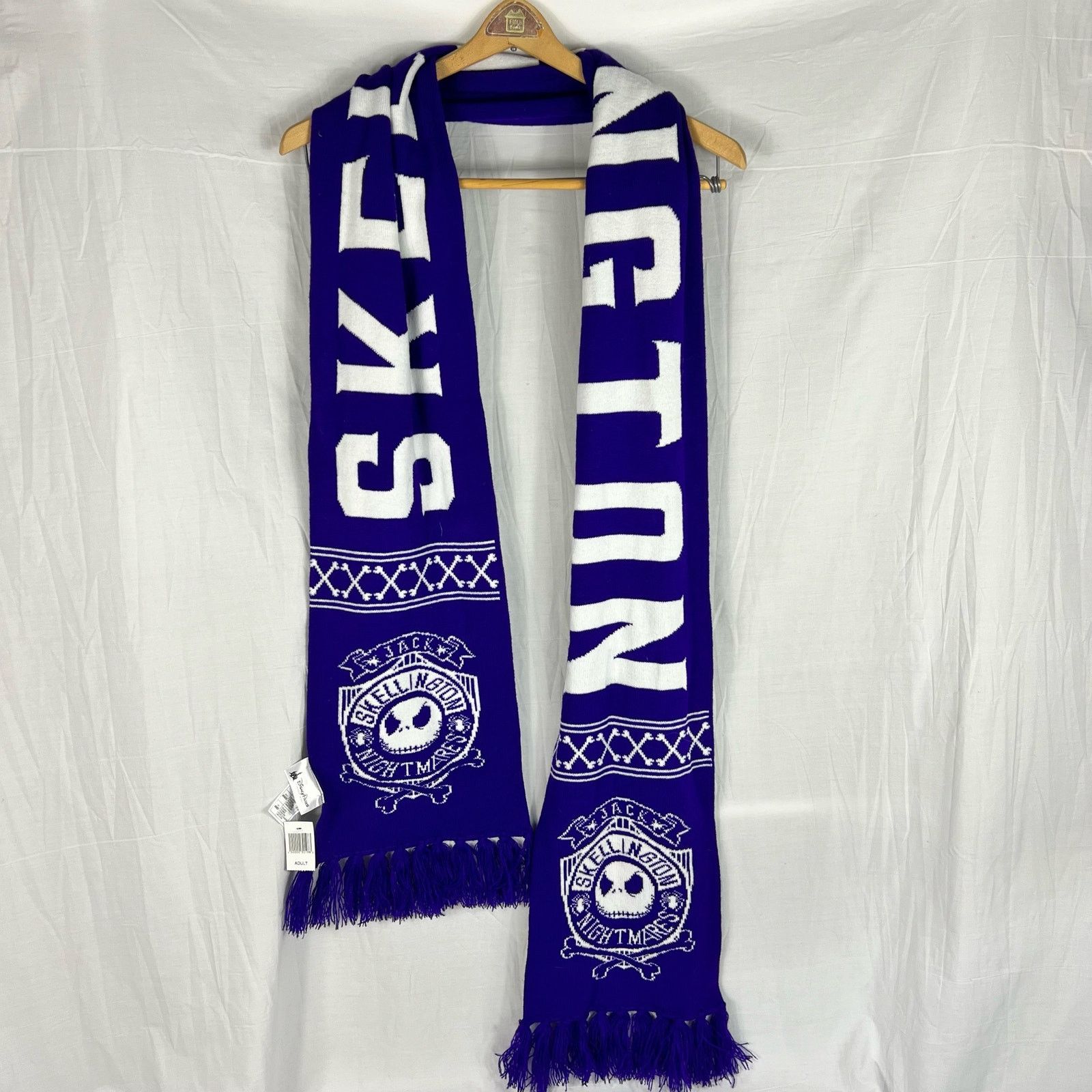 Disney Disney Nightmare Before XMAS Jack Skellington Fringed Scarf Size ONE SIZE - 1 Thumbnail