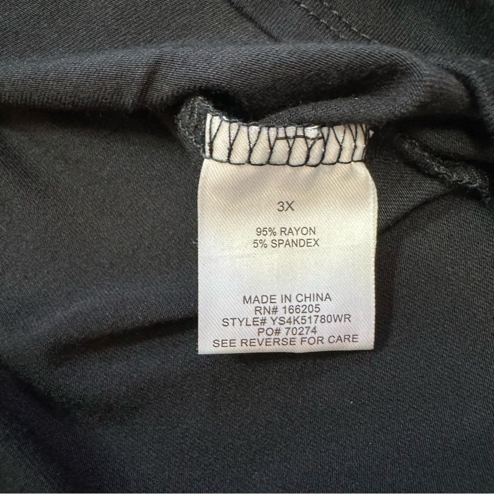 Lucky Brand NWT New Lucky Brand Black Rayon Tiered Flutter Short Sleeve Size 3XL / US 20-22 - 9 Thumbnail