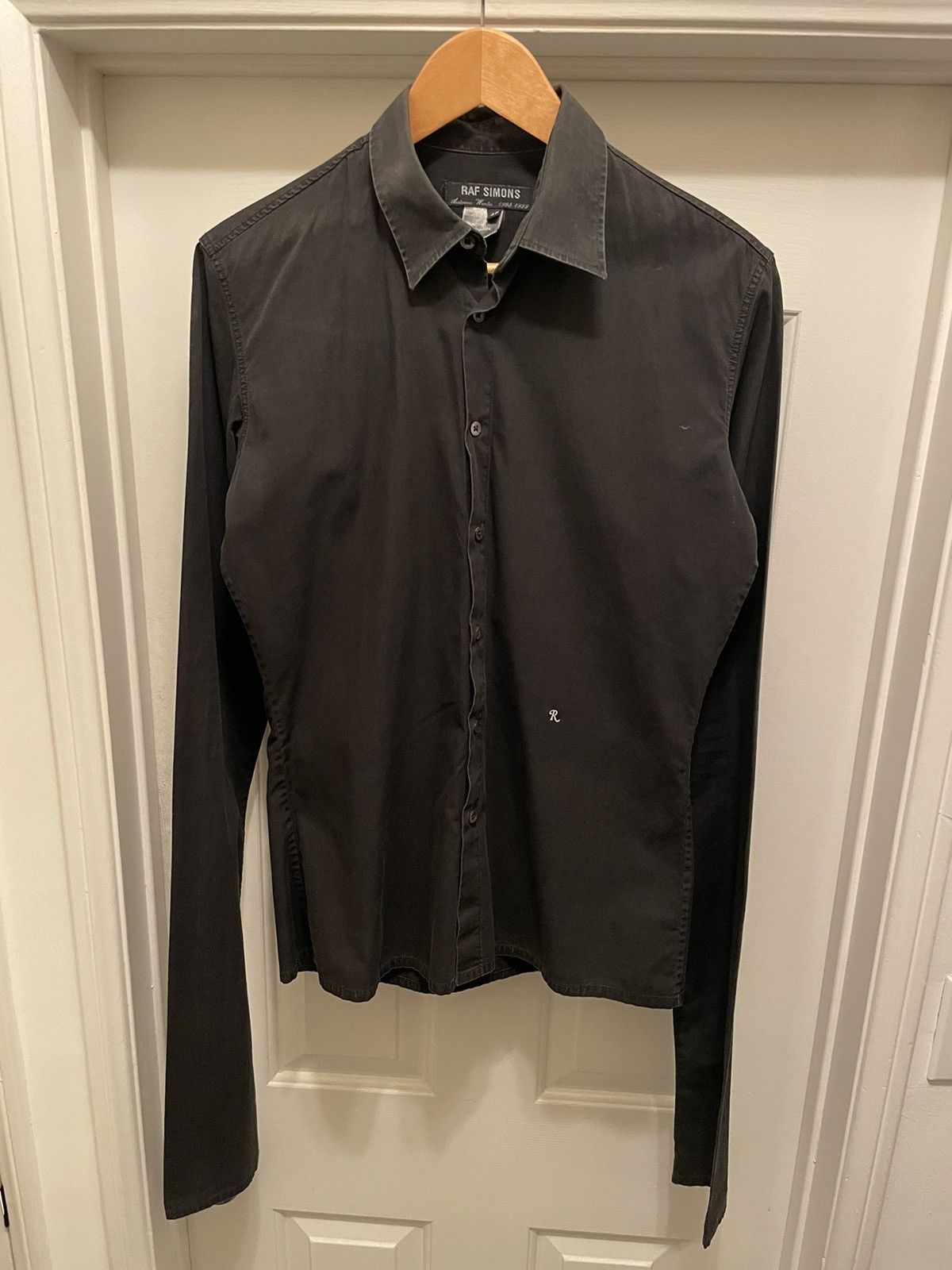 image of Raf Simons Aw1998 Radioactivity Elongated Sleeve Shirt in Black, Men's (Size Medium)