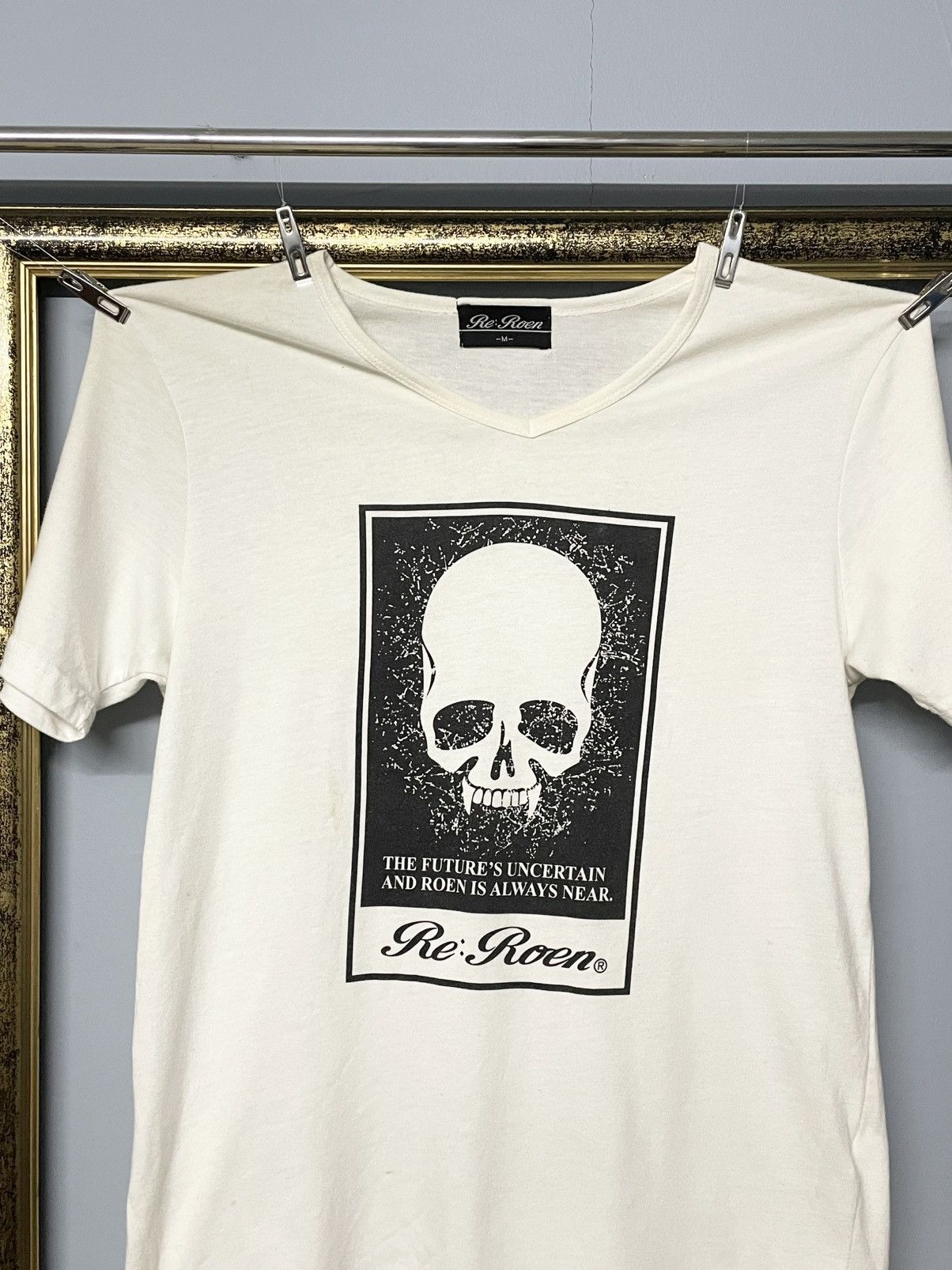 Designer Vintage 1990s Japan Designer Re Roen Skull Biohazard Tee Size US S / EU 44-46 / 1 - 3 Thumbnail
