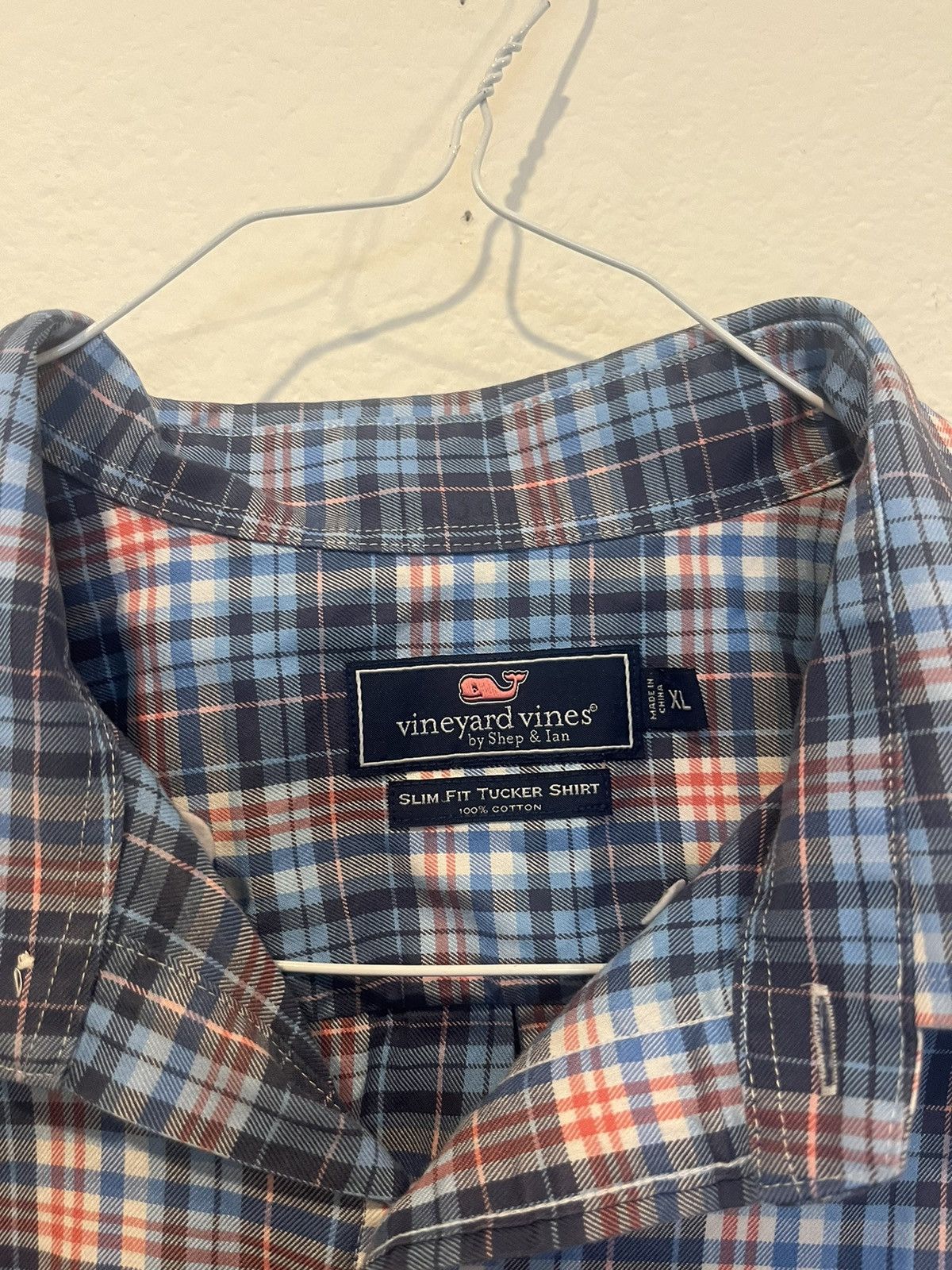 Vineyard Vines Vineyard Vines Shirt Men’s XL Blue Plaid Tucker Slim Fit Size US XL / EU 56 / 4 - 2 Thumbnail