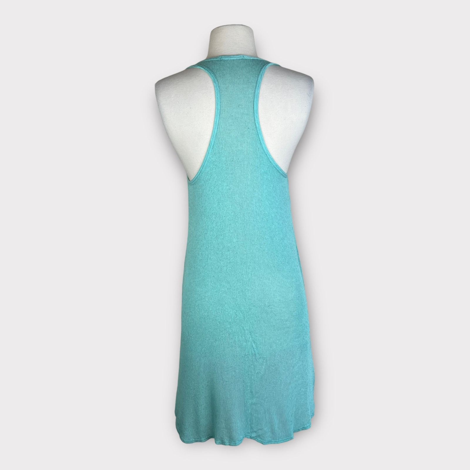 Nordstrom Soprano | Aqua Hi-low Jersey Front Knit Back Tank Top Size M / US 6-8 / IT 42-44 - 6 Thumbnail