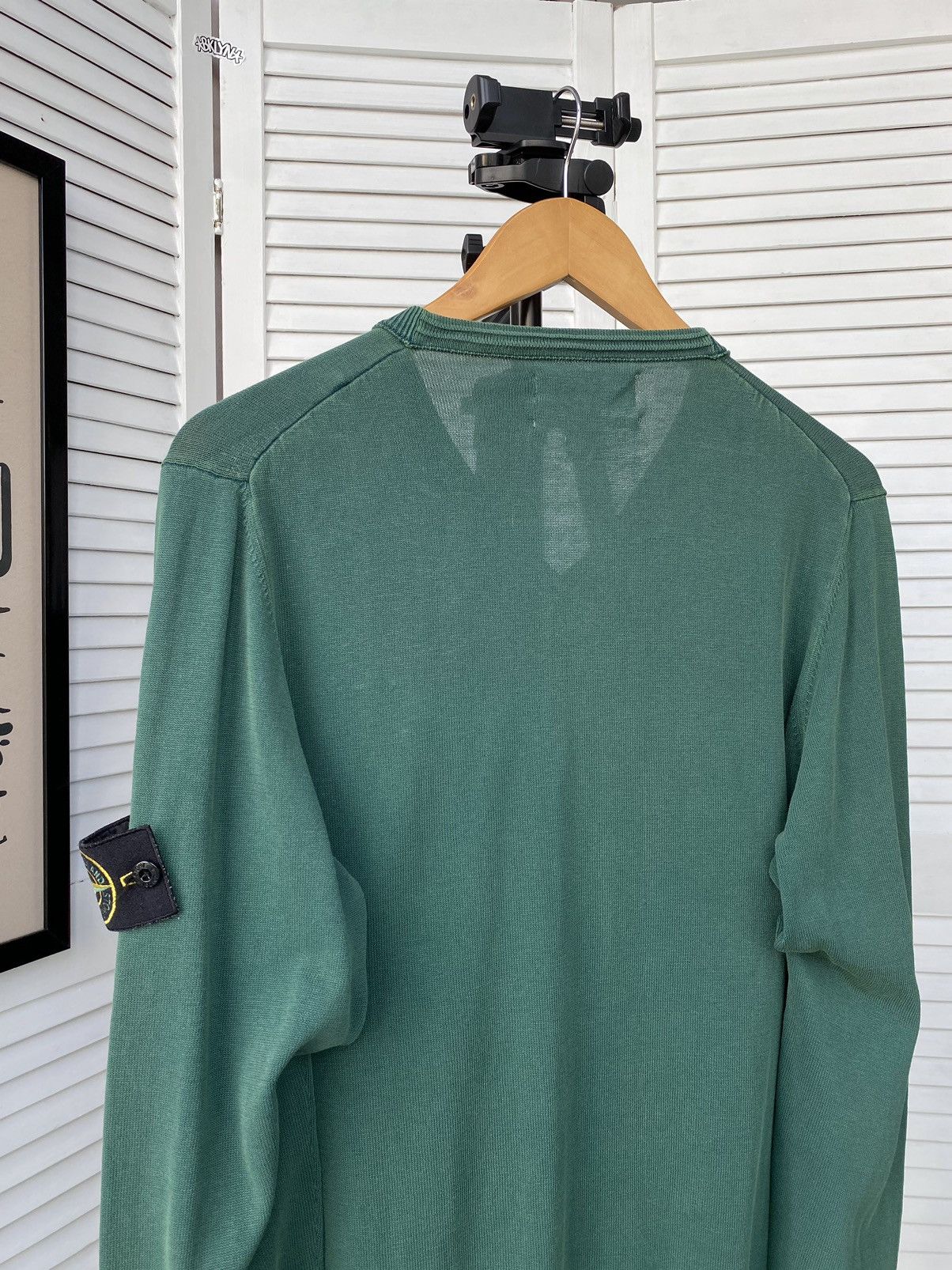 Stone Island × Vintage Vintage Stone Island V Neck Summer Knitwear Sweater Size US L / EU 52-54 / 3 - 11 Thumbnail