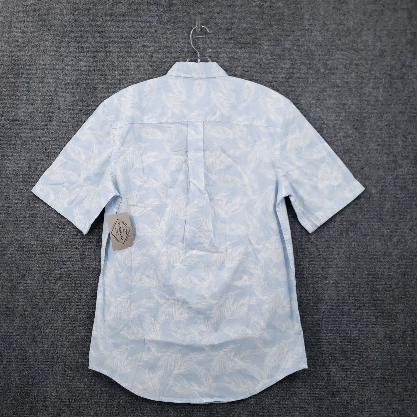 Vintage NEW St. John Bay Shirt Mens S Small Blue Paisley Palm Tree Button-Down Short NWT Size US S / EU 44-46 / 1 - 3 Thumbnail
