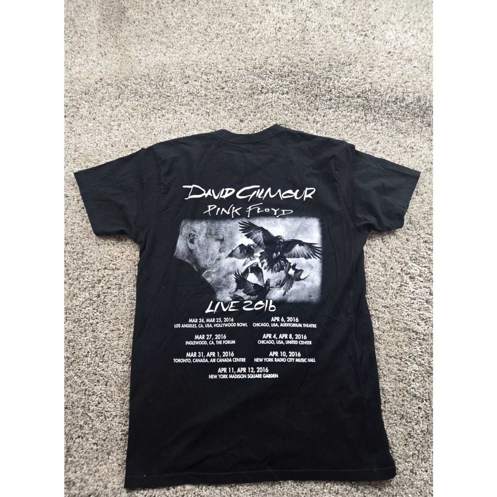 Vintage David Gilmour Pink Floyd Shirt Mens Medium Black The Wall Live 2016 Tour Concert Size US S / EU 44-46 / 1 - 6 Thumbnail