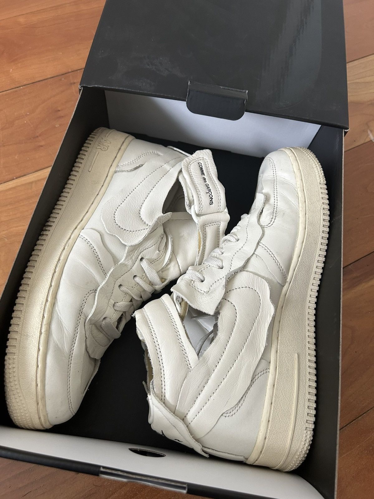 Comme des Garcons × Nike Comme des Garçons Air Force 1 white/sail sneaker Size US 8 / EU 41 - 1 Thumbnail