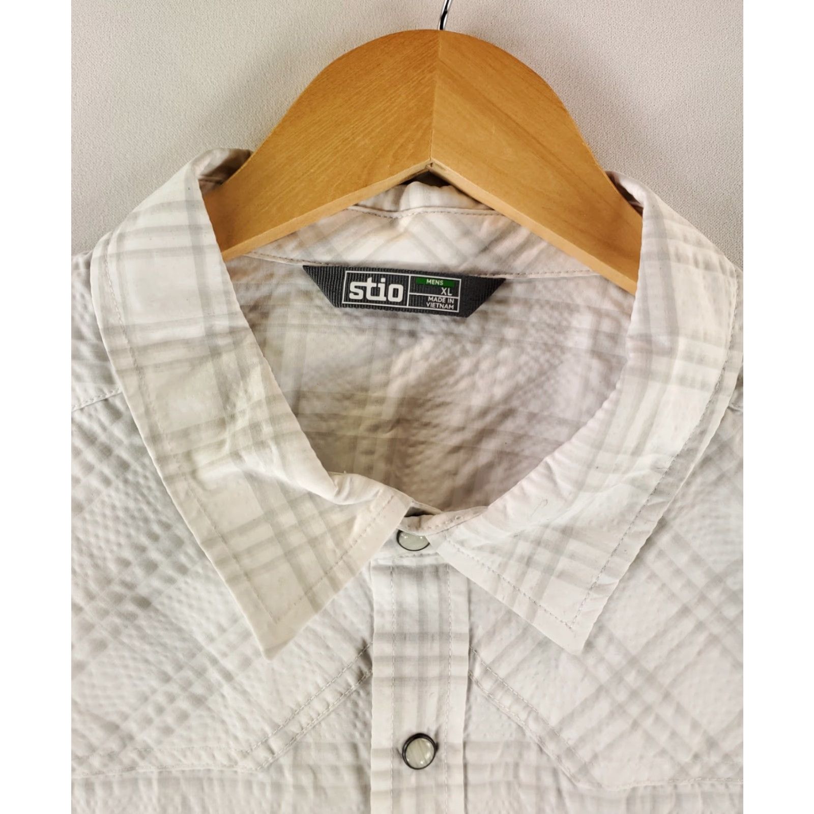 Vintage Stio Shirt Short Sleeve Pearl Snap White Chest Pockets Mens XL Size US XL / EU 56 / 4 - 2 Thumbnail
