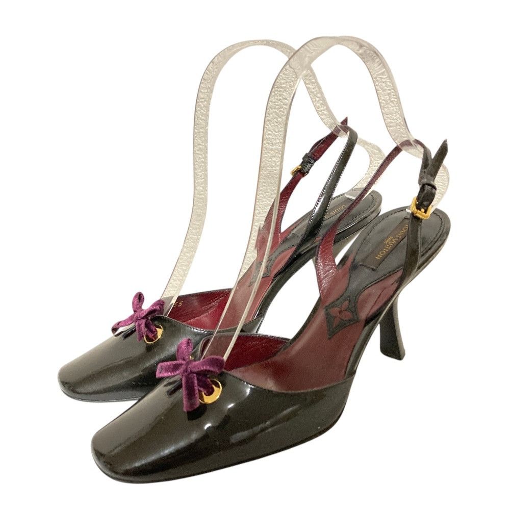 Louis Vuitton Louis Vuitton Louis Vuitton Patent Leather Slingback Pumps Leather Shoes DUTY FREE for USA Size ONE SIZE - 1 Thumbnail