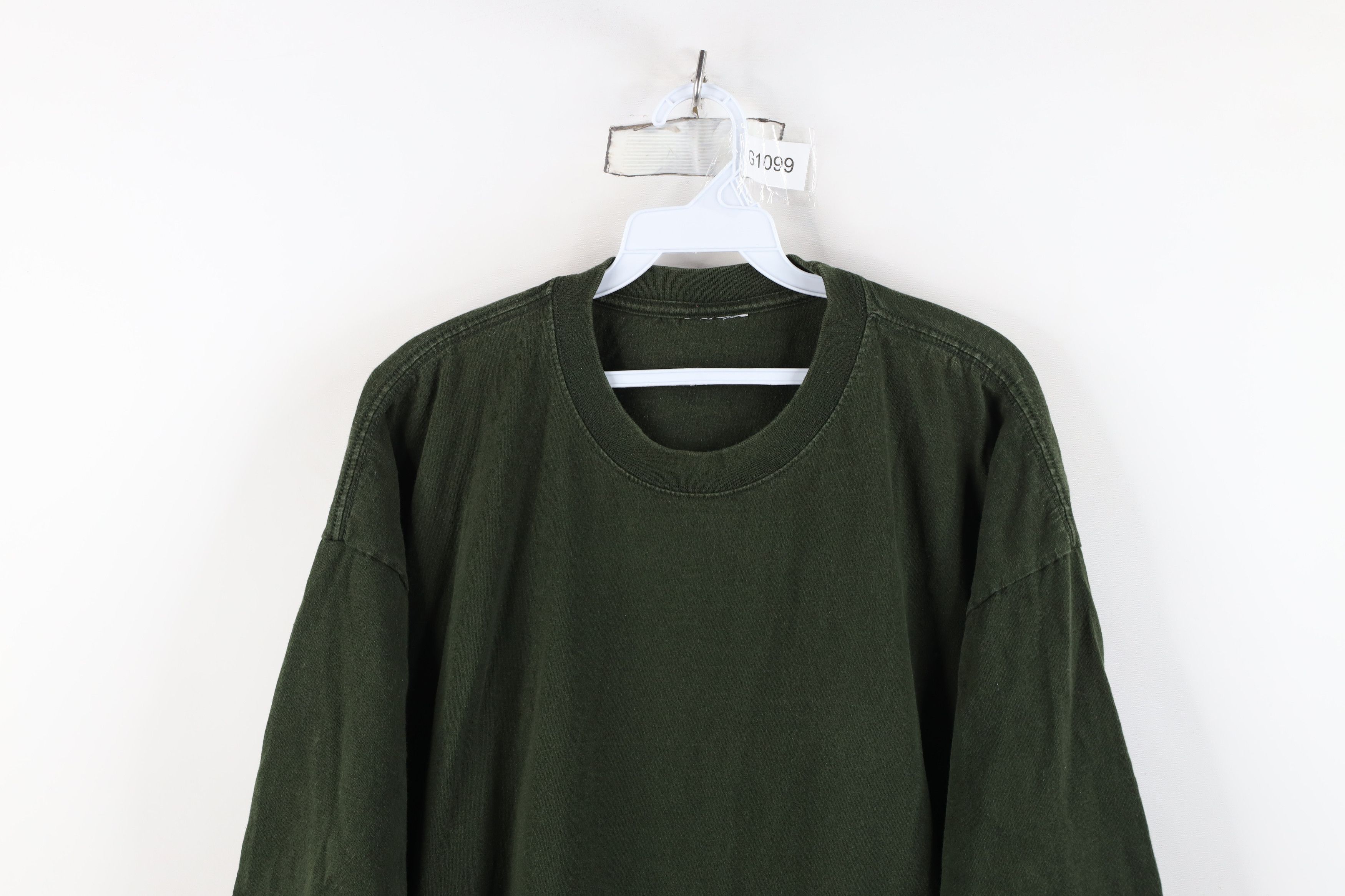 Vintage Vintage 90s Streetwear Heavyweight T-Shirt Green Cotton Size US XXL / EU 58 / 5 - 2 Thumbnail