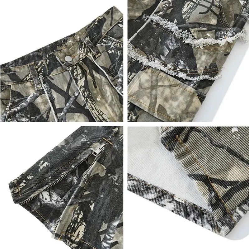Japanese Brand × Vintage Camouflage Y2K Fashion Baggy Flare Jeans Cargo Pants Size US 34 / EU 50 - 6 Thumbnail