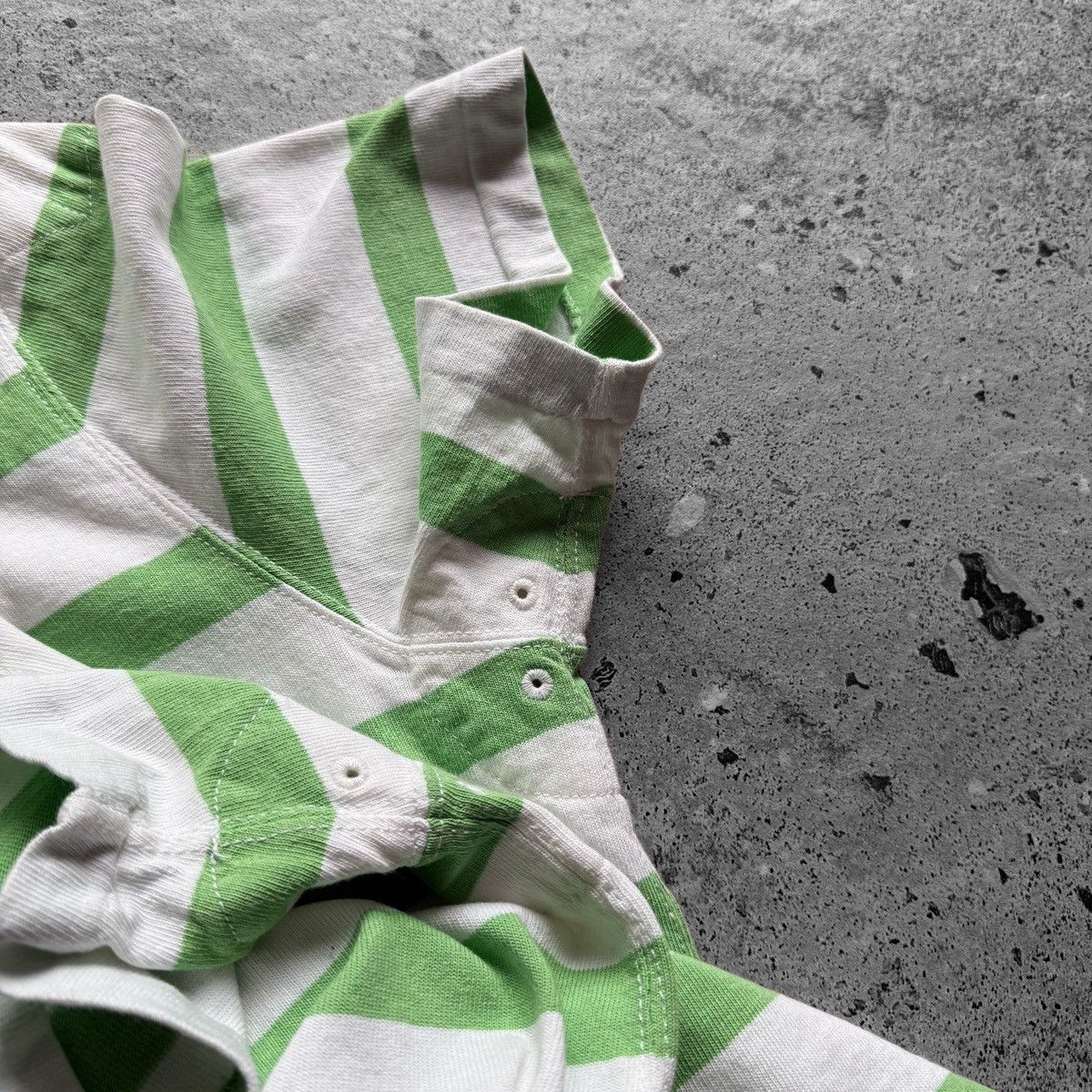 Polo Ralph Lauren Polo Ralph Lauren Vintage Green White Striped Polo Shirt Size US L / EU 52-54 / 3 - 4 Thumbnail