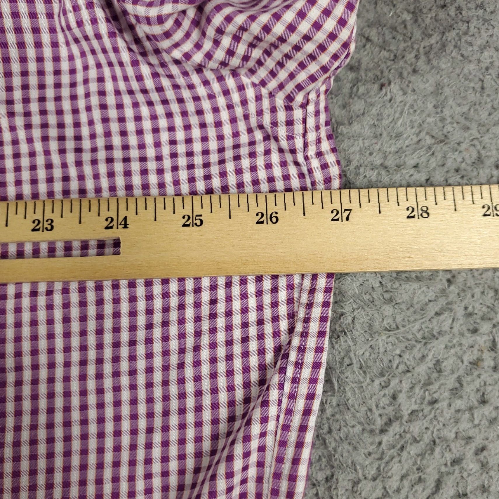 Robert Graham Robert Graham Shirt Mens Size 18 Purple Check Dress Button Up Long Sleeve Size 48R - 5 Thumbnail