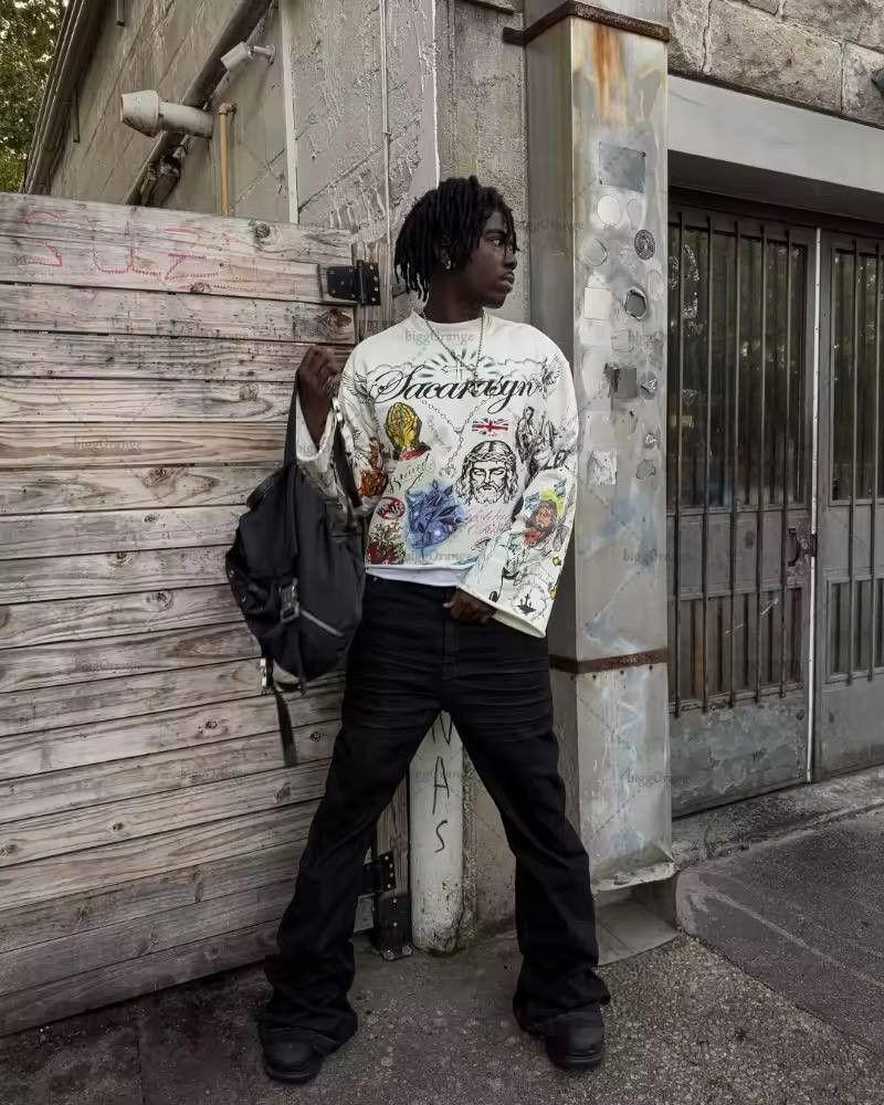 Japanese Brand × Vintage cropped long-sleeve T-shirt Size US XL / EU 56 / 4 - 8 Thumbnail
