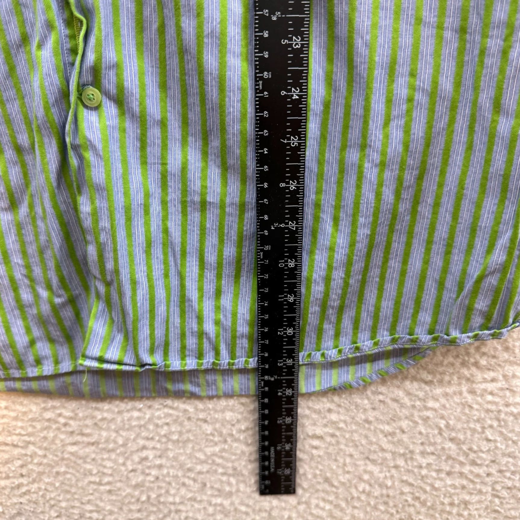 Luchiano Visconti VINTAGE Visconti Black Button Down Shirt XL Mens Blue Green Vertical Stripe Collared Button-Up Long Sleeve Mens XL Blue Striped Shirt Size US XL / EU 56 / 4 - 7 Thumbnail