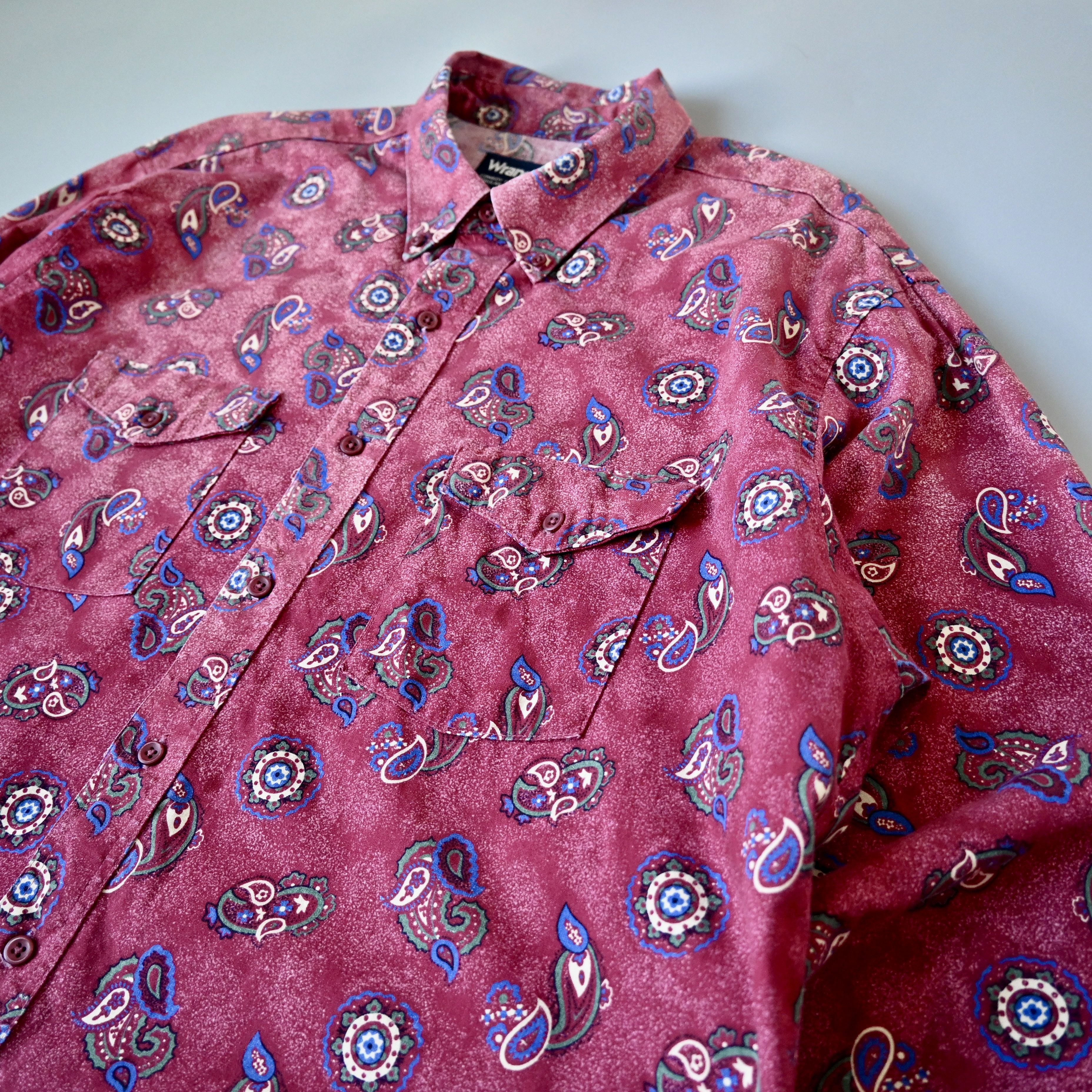Vintage VTG Wrangler paisley pattern cotton western shirt, maroon Size US XL / EU 56 / 4 - 6 Thumbnail