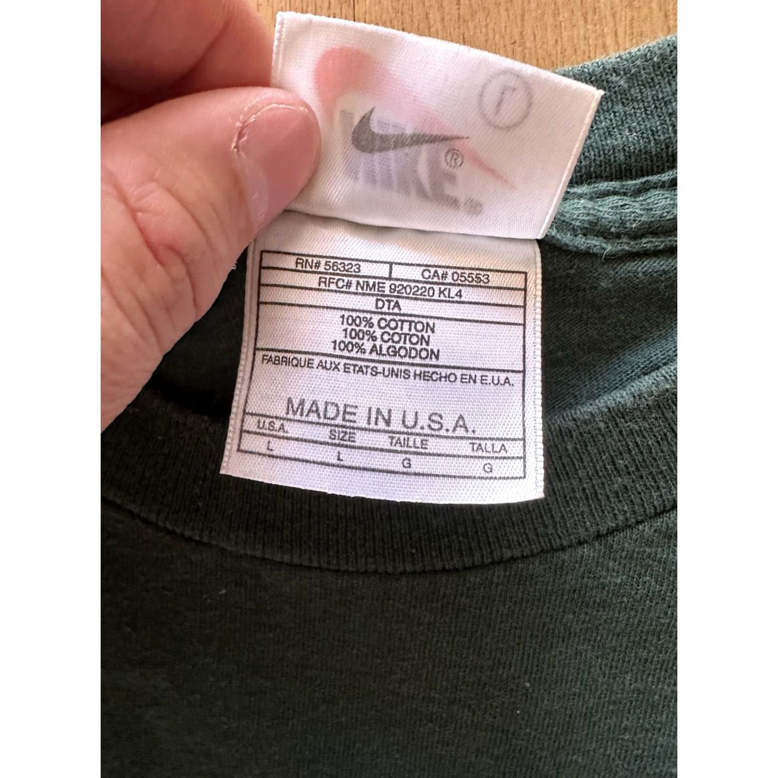 Nike VINTAGE Nike Lipton Championships RADO Swoosh Tee MEN L Green 90s Graphic Cotton T-Shirt Mens Size US L / EU 52-54 / 3 - 6 Thumbnail