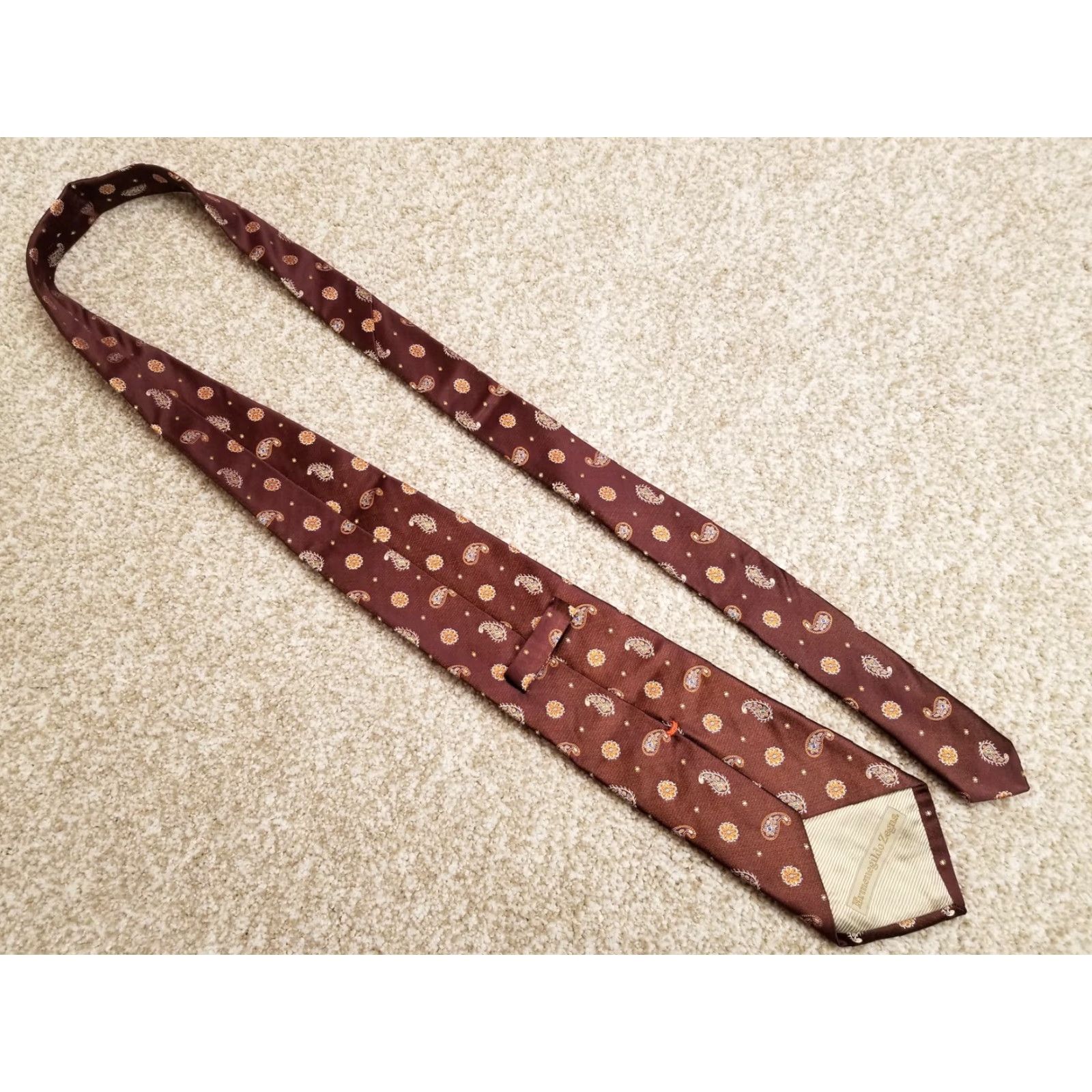Ermenegildo Zegna Ermenegildo Zegna Silk Tie Maroon Paisley 100% Seta Soie Made in Italy, Men, Tie, Classic Paisley, One Size, Red, Designer, Italy, All Seasons Size ONE SIZE - 2 Thumbnail