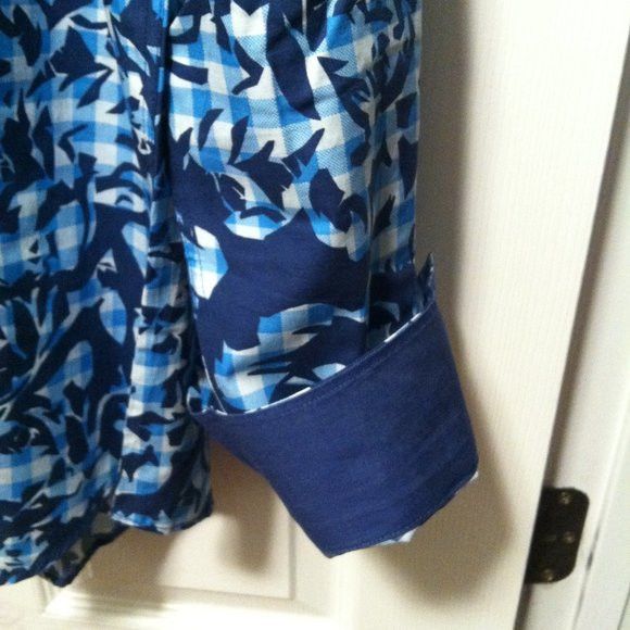BUGATCHI BUGATCHI MENS NEW BLUE 100%COTTON CASUAL SHIRT SIZE: XL Size US XL / EU 56 / 4 - 7 Thumbnail