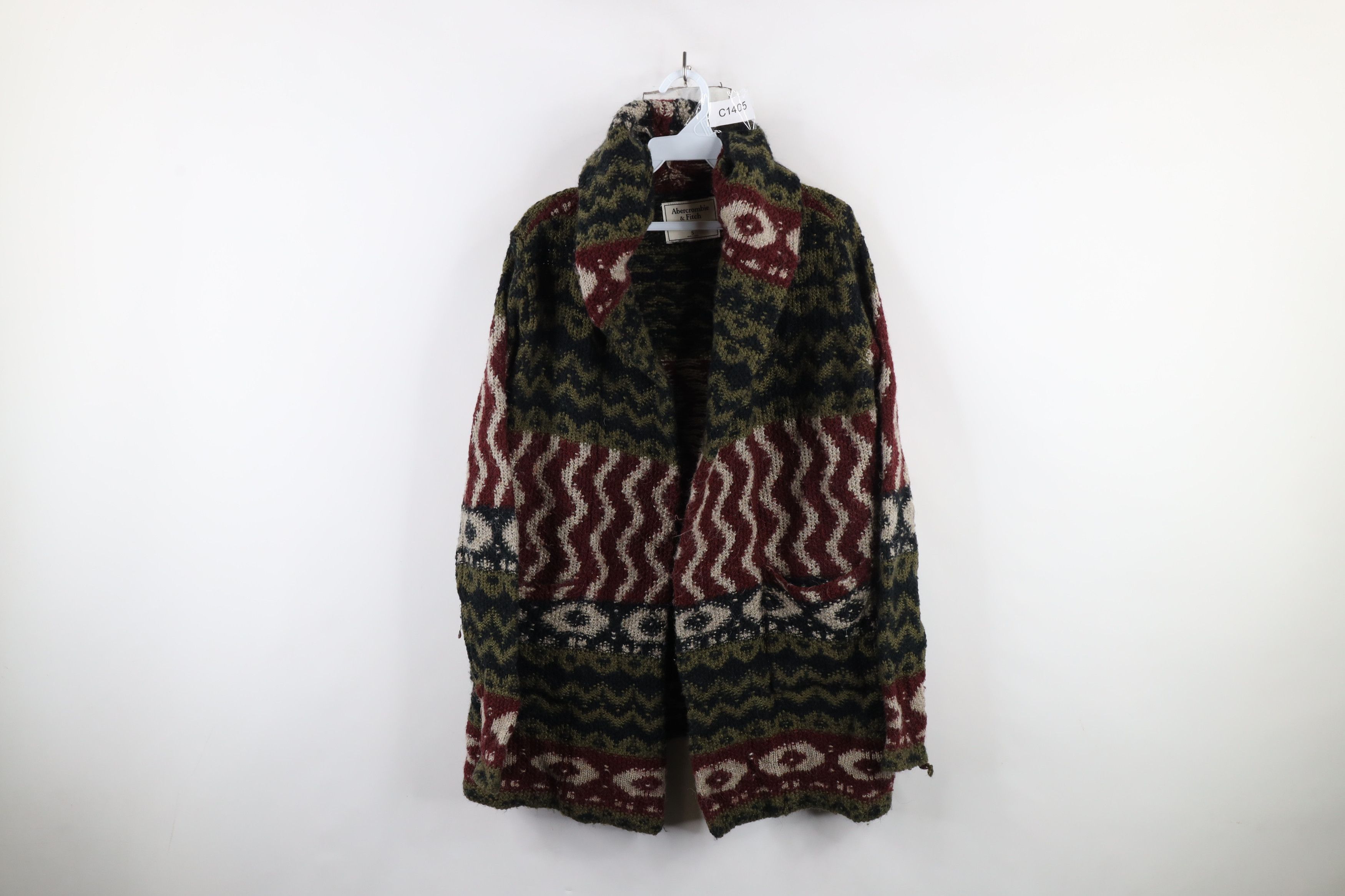 Abercrombie & Fitch × Vintage Vintage Y2K Abercrombie & Fitch Wool Knit Hooded Sweater Size S / US 4 / IT 40 - 1 Thumbnail