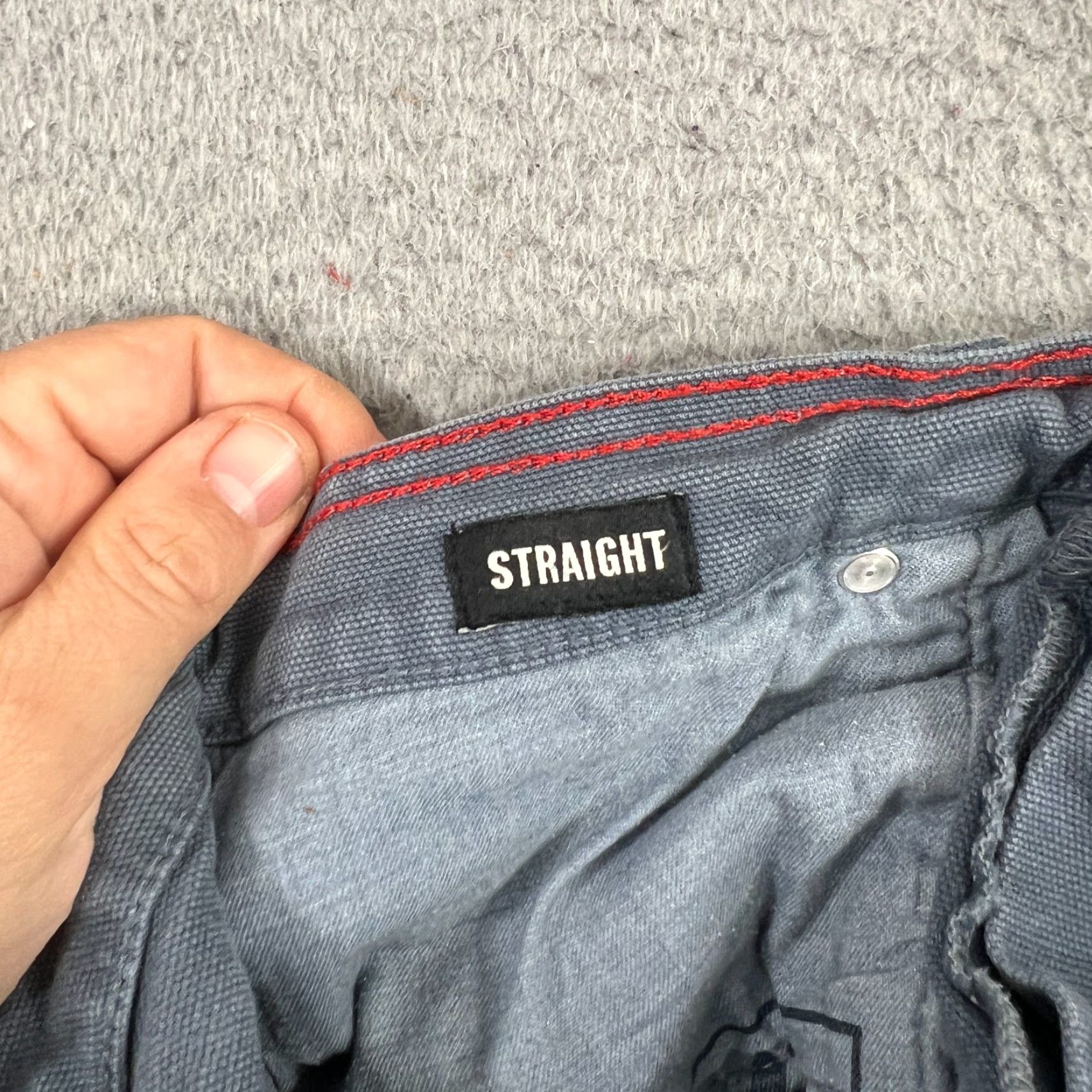 Vintage American Giant Jeans Mens Regular 31x30 Jeans Canvas Blue Logo 5-Pocket Straight Size US 30 / EU 46 - 7 Thumbnail