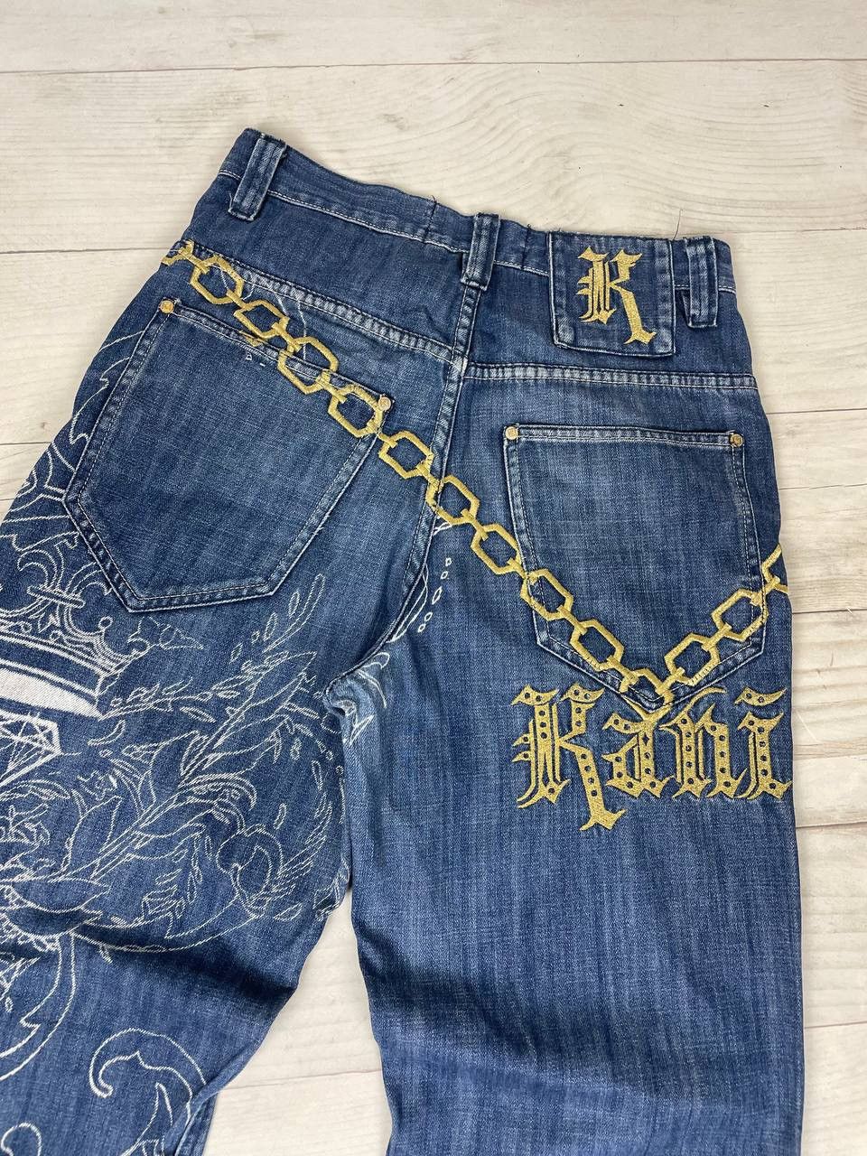 Vintage Karl Kani Denim Jeans 90s Baggy Rap Big Logo Hip Hop