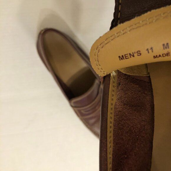 Cole Haan COLE HAAN MEN'S BROWN LEATHER SLIP-ON LOAFERS SIZE: 11M Size US 11 / EU 44 - 11 Thumbnail