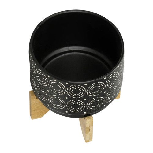 Designer × Homemade 7" SWIRL PLANTER ON STAND, BLACK Size US L / EU 52-54 / 3 - 6 Thumbnail