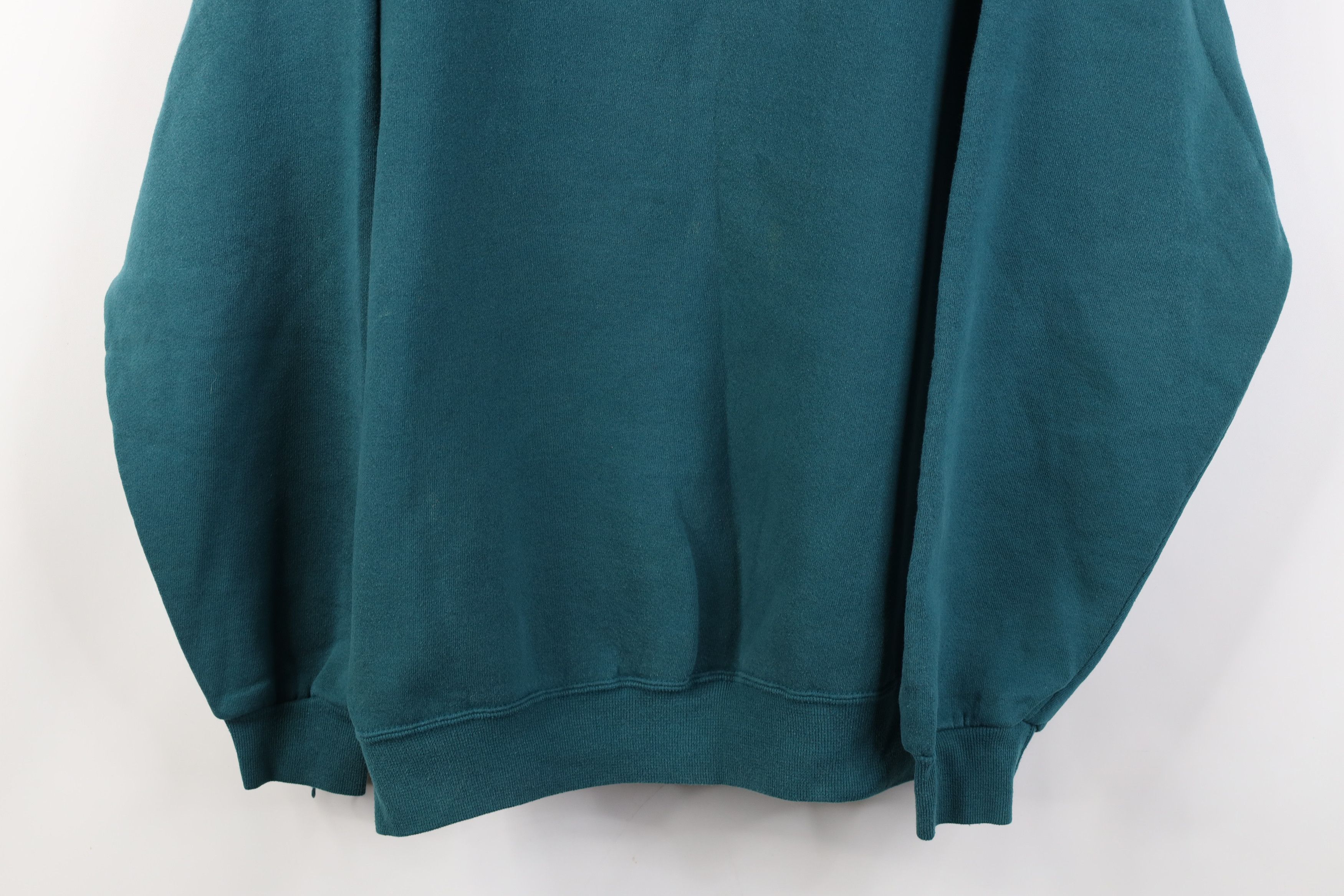 Vintage Vintage 90s Bike Blank Heavy Crewneck Sweatshirt Teal USA Size US XL / EU 56 / 4 - 3 Thumbnail