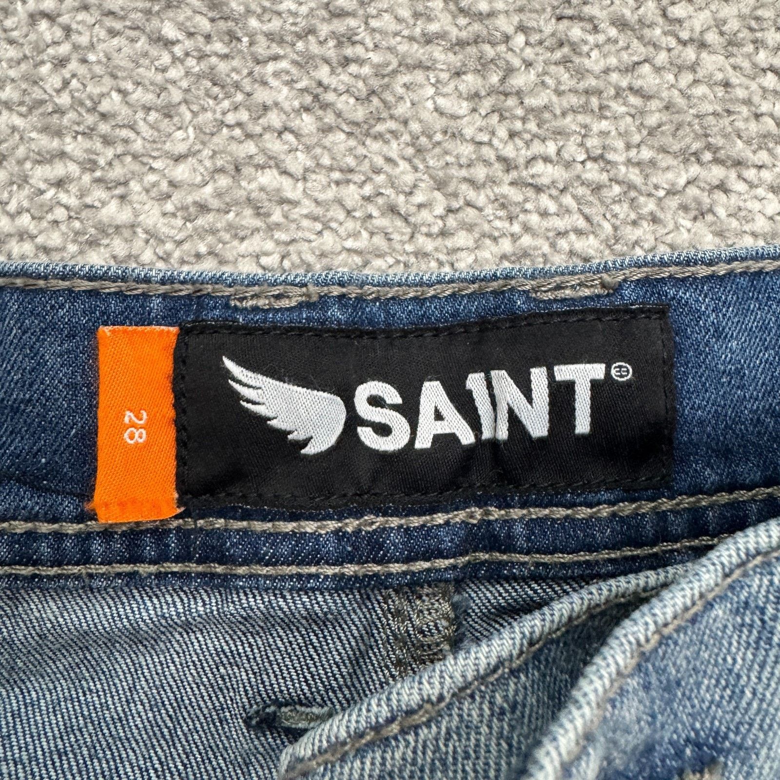 Saint Michael Saint Flight Jean Jogger Denim Mens 28 Blue Light Wash Biker Size US 28 / EU 44 - 13 Thumbnail