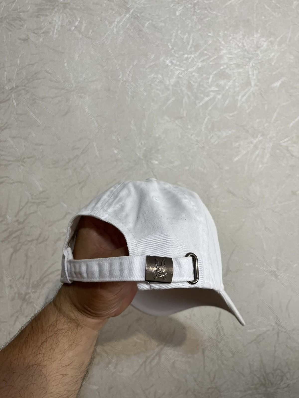 Psycho Bunny Psycho Bunny White Baseball Cap Embroidered Skull Bunny Logo Size ONE SIZE - 4 Thumbnail