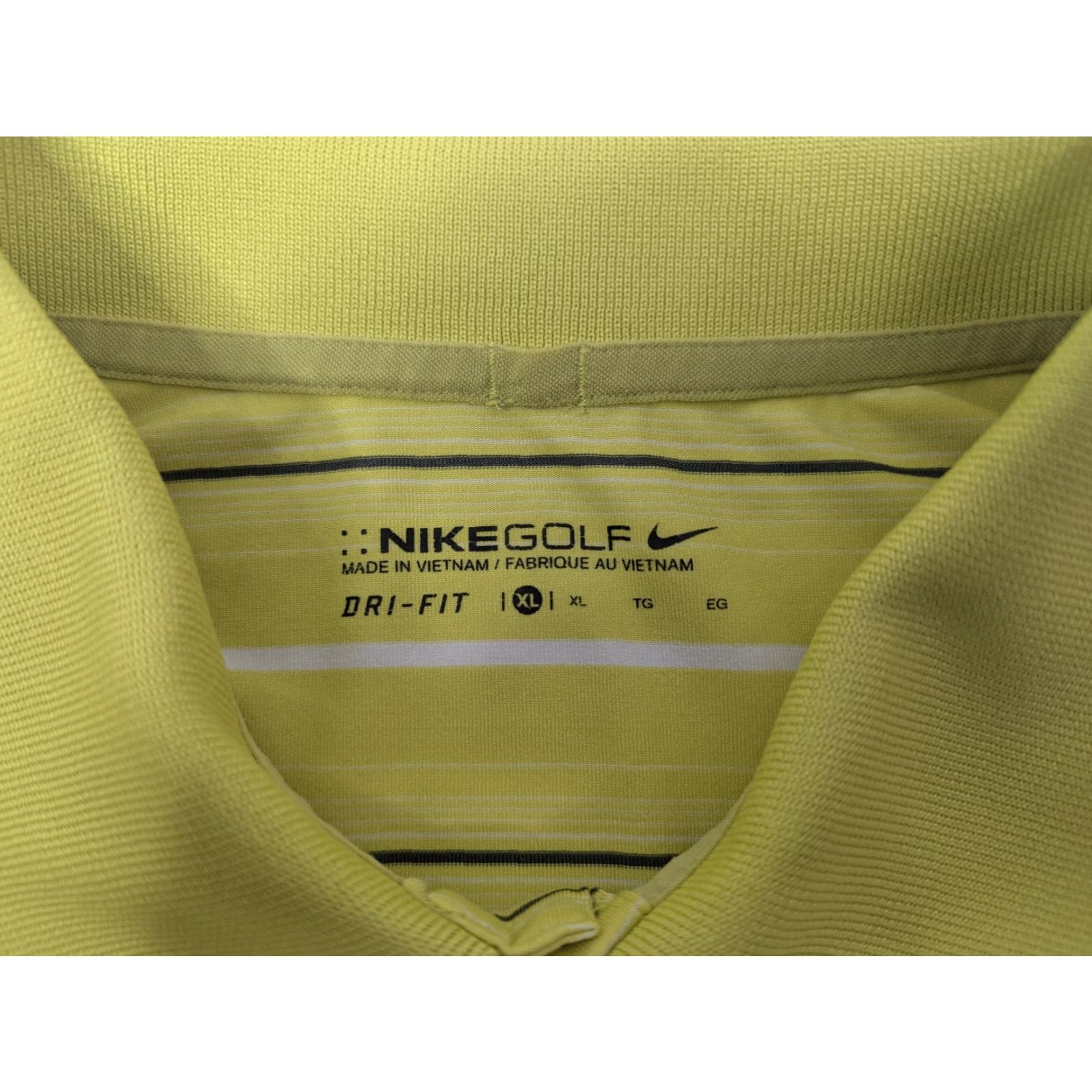 Nike VINTAGE Nike Golf Polo Shirt Stripe Yellow Men's XL Dri-Fit Performance 381252 Size US XL / EU 56 / 4 - 6 Thumbnail