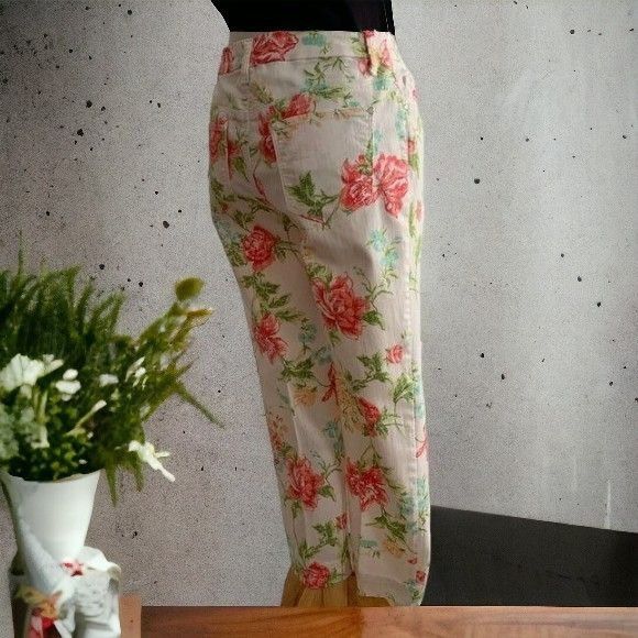 Chicos Chicos Girlfriend 5 Pocket Vintage Inspired Floral Ankle 4 Size 27" / US 4 / IT 40 - 7 Thumbnail