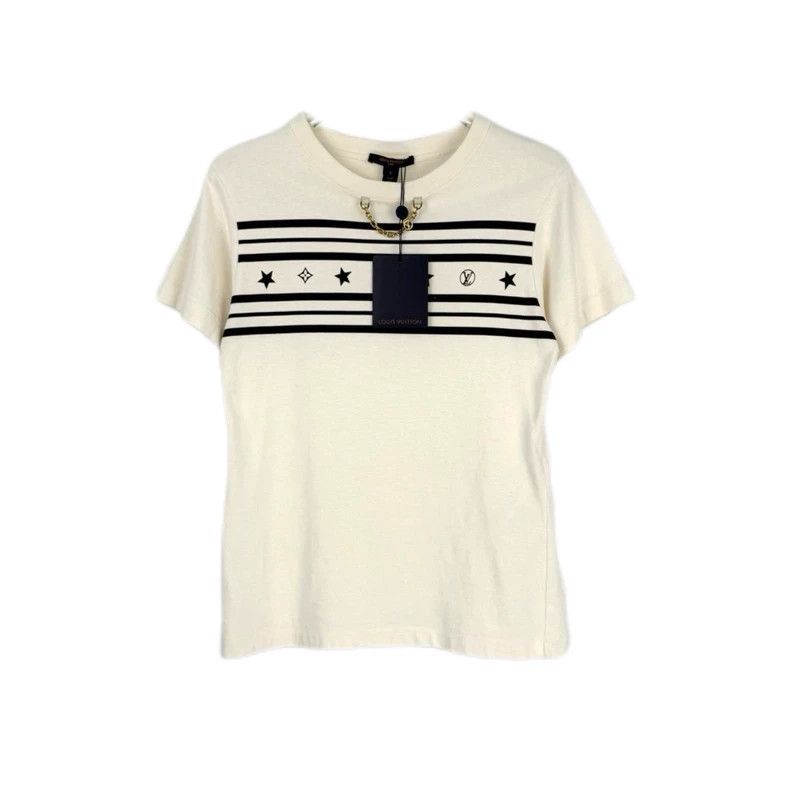 Louis Vuitton Louis Vuitton Milk white pentagram logo chain short sleeve Size US L / EU 52-54 / 3 - 1 Thumbnail