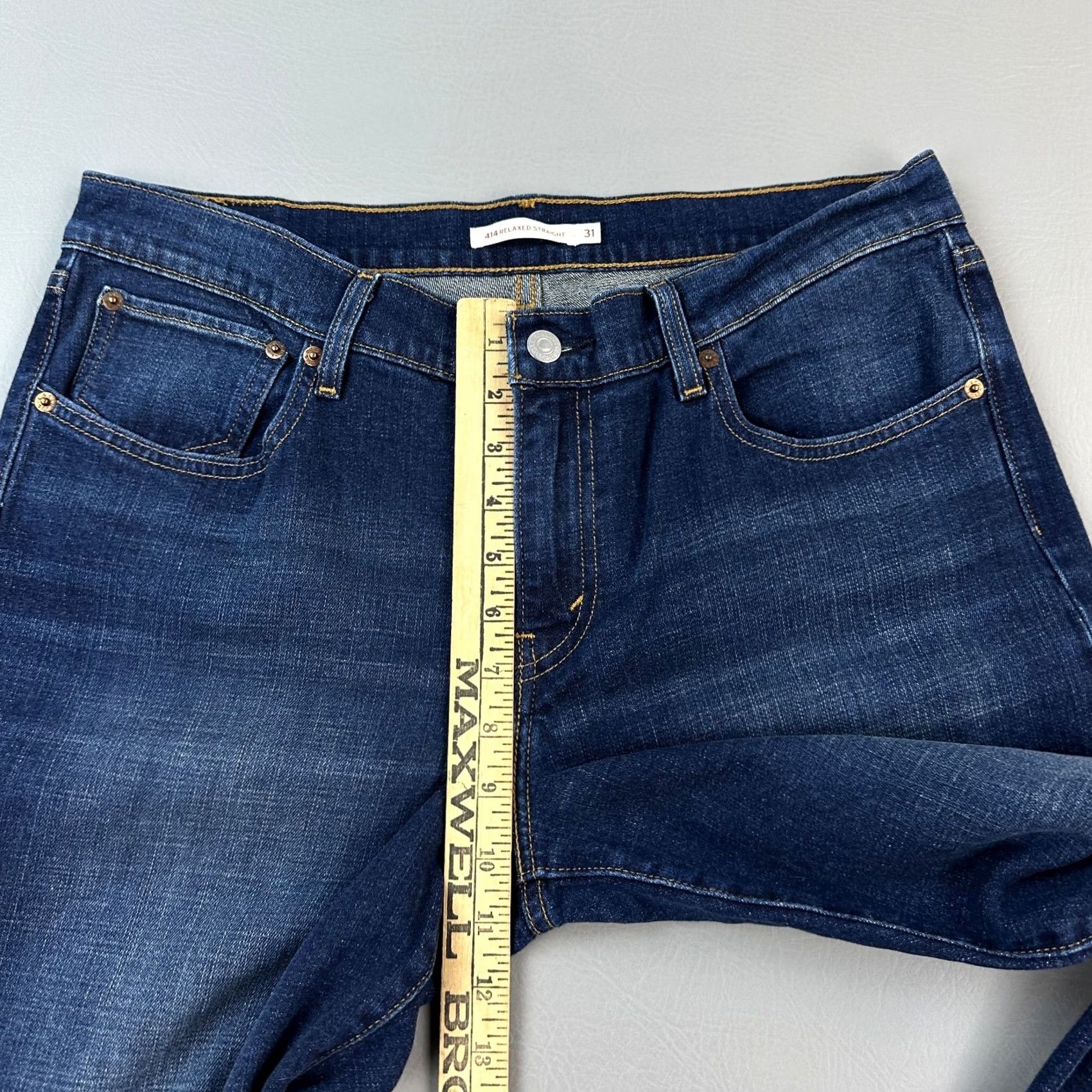 Levi's Levi's 414 Jeans Women’s 31 34x32 Dark Wash Denim Relaxed Straight Stretch Jeans Size 24" / US 00 / IT 34 - 4 Thumbnail