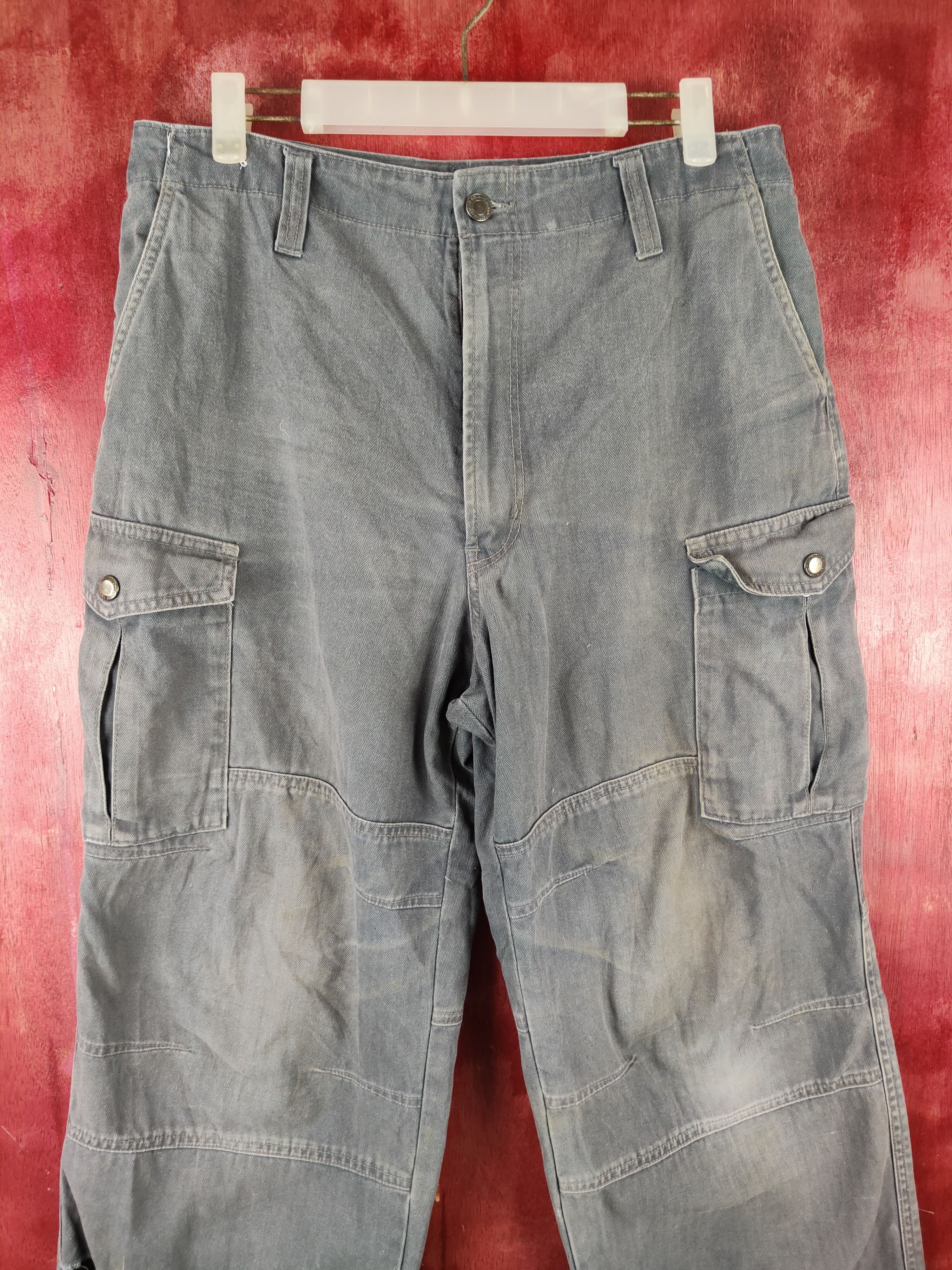 Japanese Brand × Vintage Ginwashi Faded Distressed Cargo Pants N#S007 Size US 30 / EU 46 - 2 Thumbnail