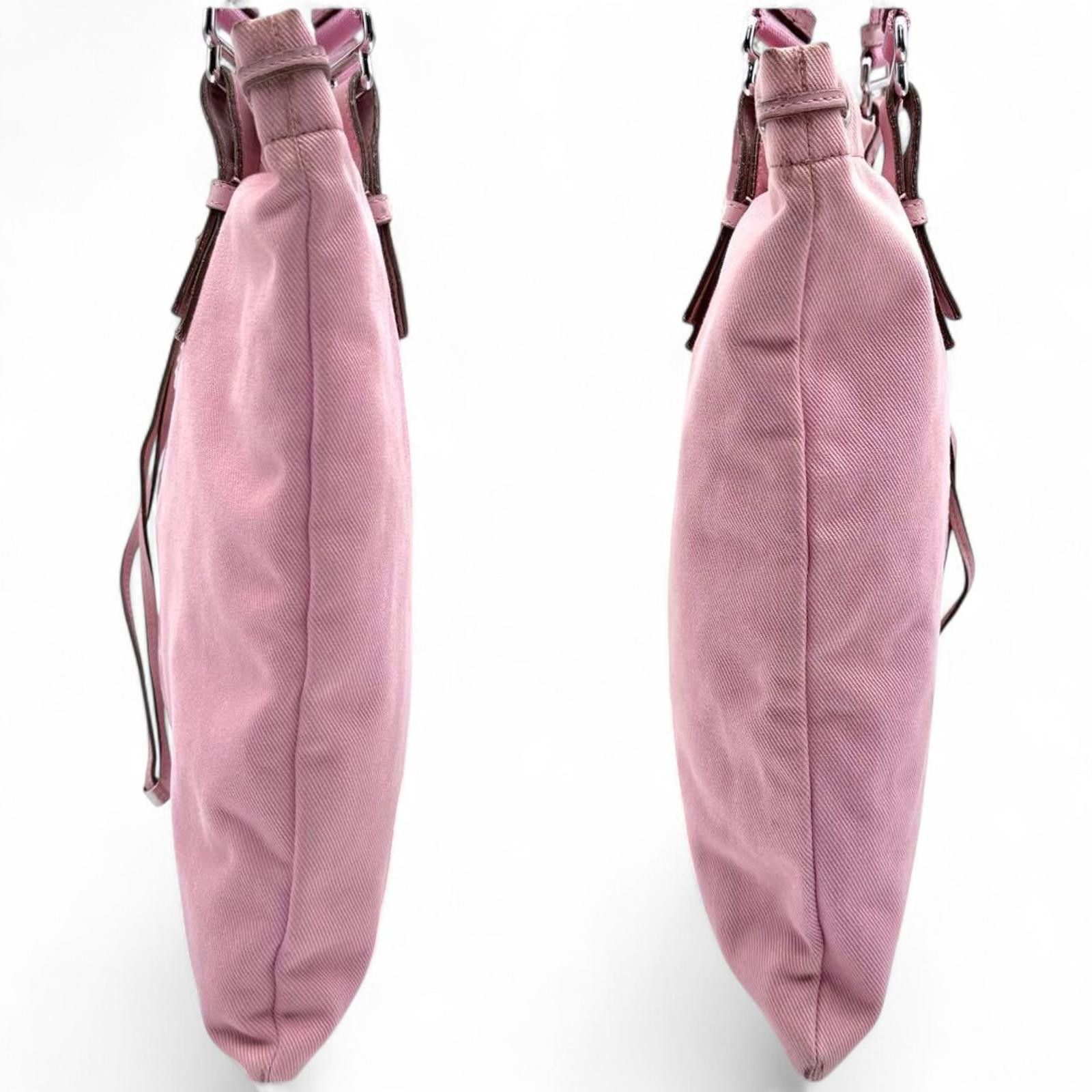 Yves Saint Laurent Saint Laurent - Pink Canvas Tote Bag Leather Trim Size ONE SIZE - 4 Thumbnail
