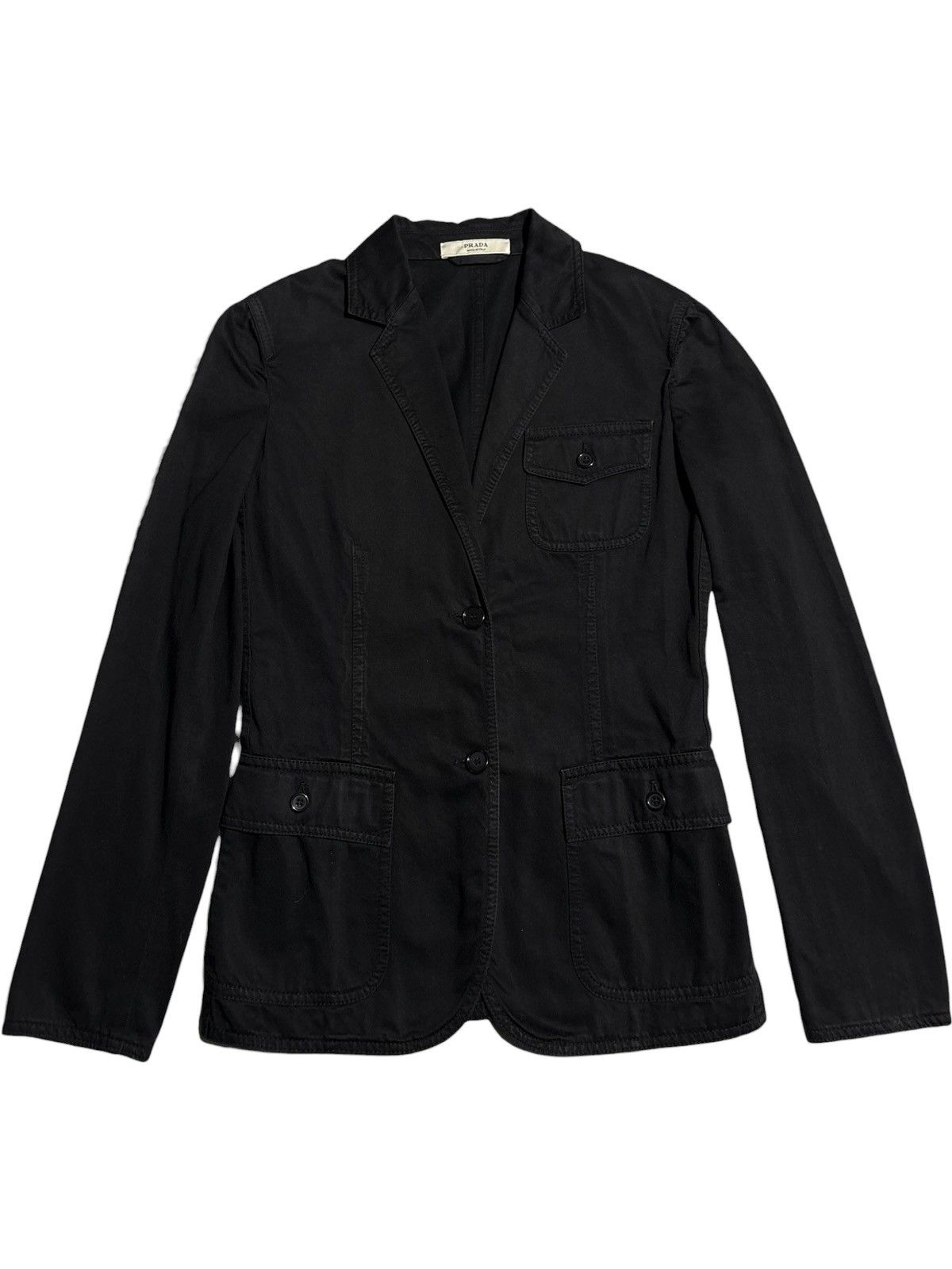 Prada Vintage 2000s Prada Blazer cargo tactical emo grunge poket Size S / US 4 / IT 40 - 1 Thumbnail